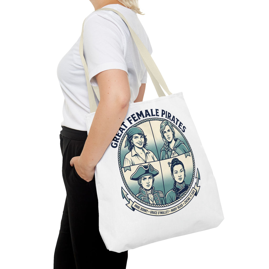 Great Female Pirates Tote Bag — Historical Women Pirate Portraits All-Over Print