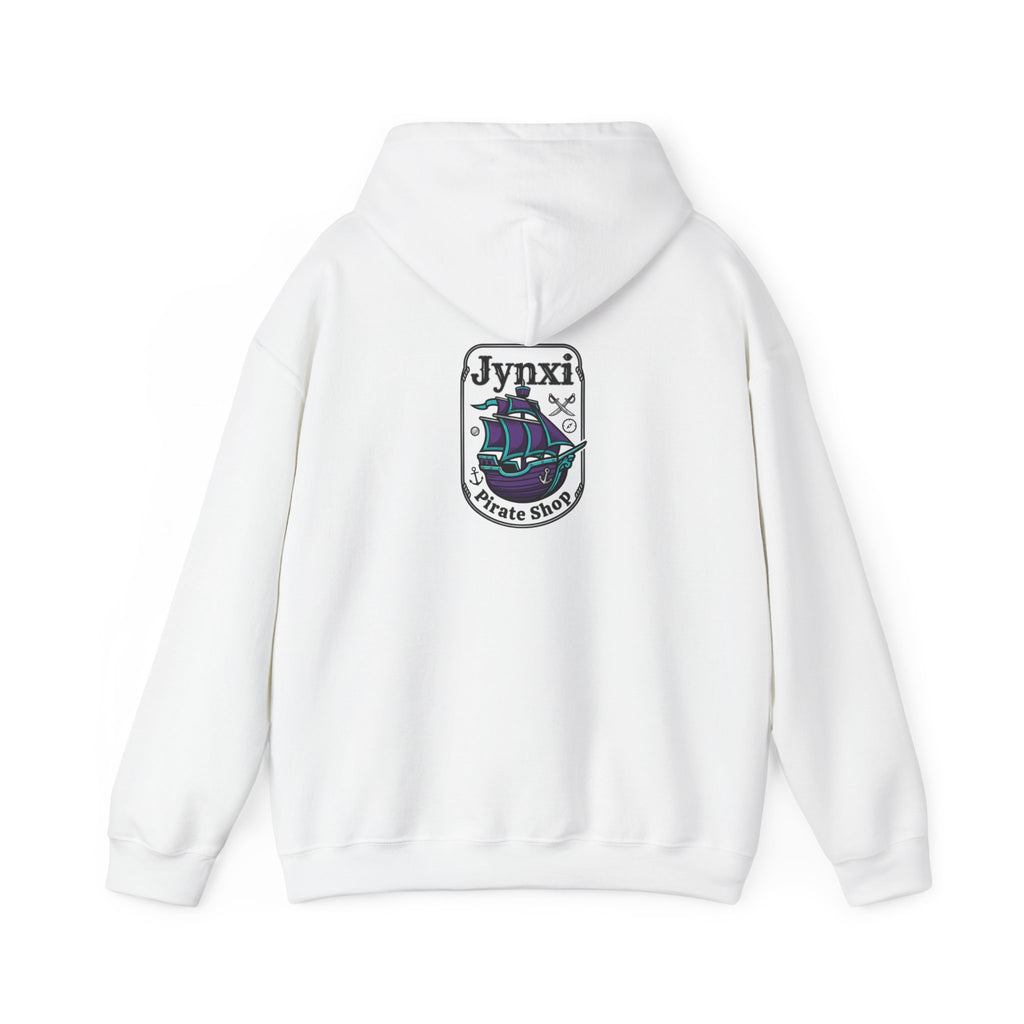 Pirate Ship Hoodie — "Jynxi Pirate Shop" Crest Pullover
