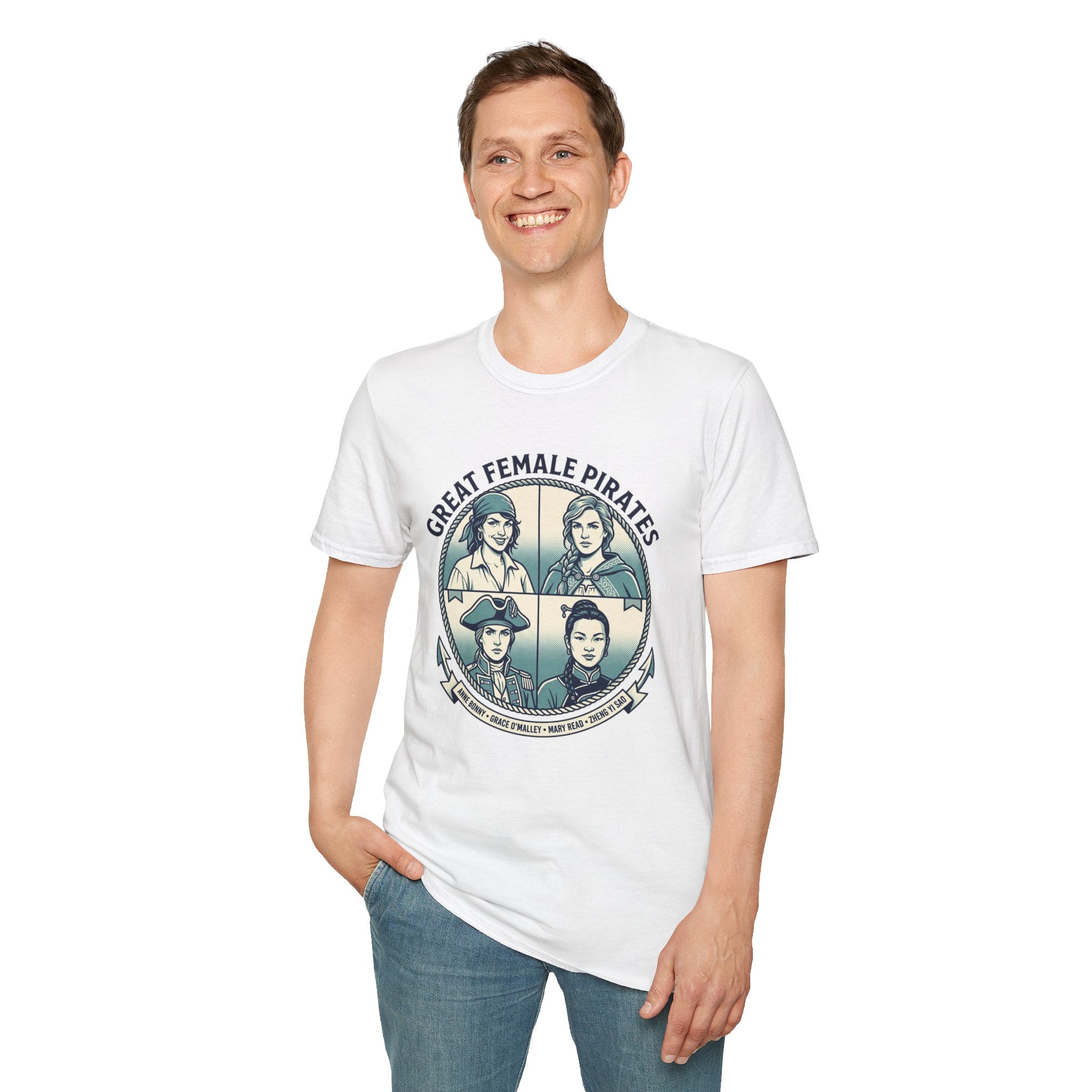 T-Shirt — Great Female Pirates Vintage Illustration Tee