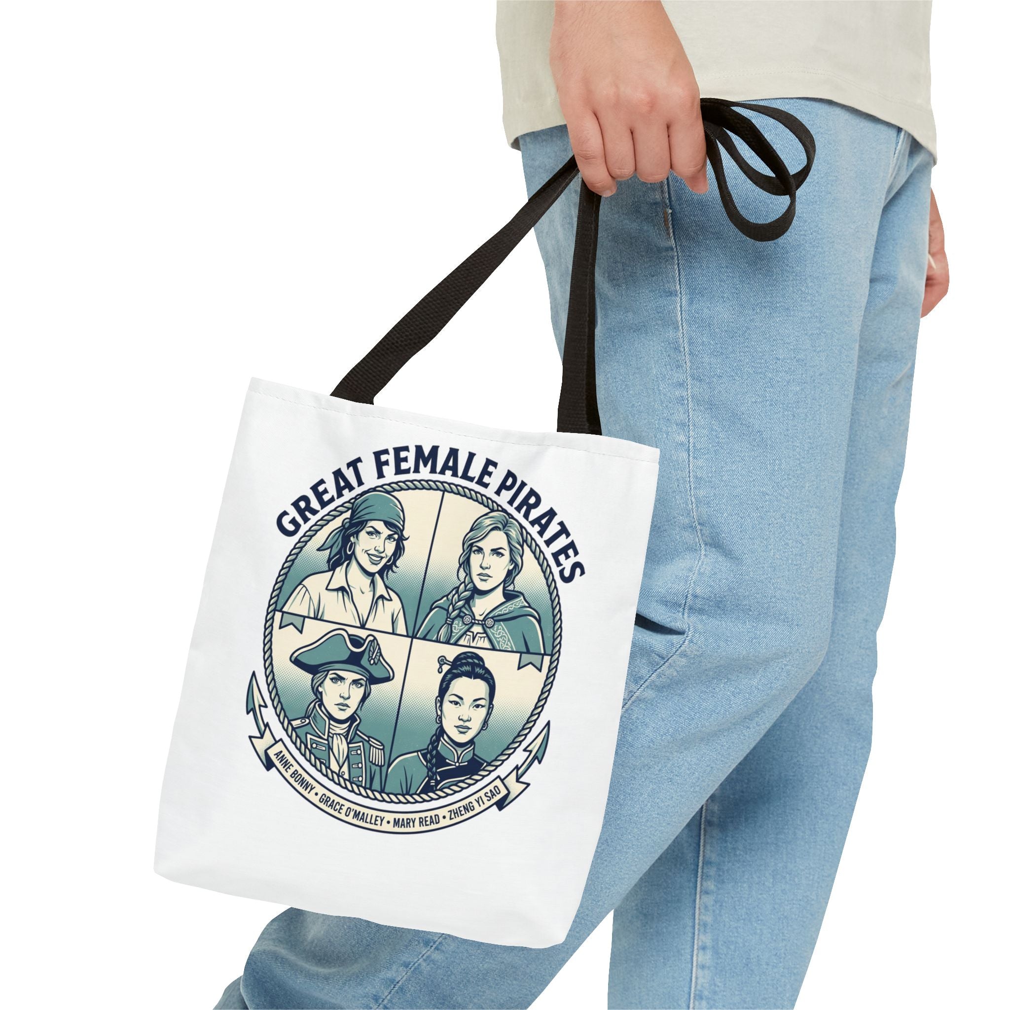 Great Female Pirates Tote Bag — Historical Women Pirate Portraits All-Over Print