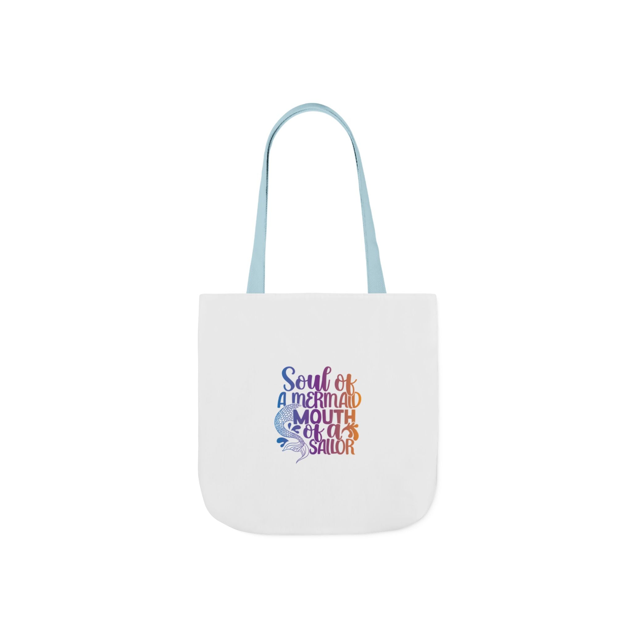 Soul of a Mermaid Colorful Script Canvas Tote Bag