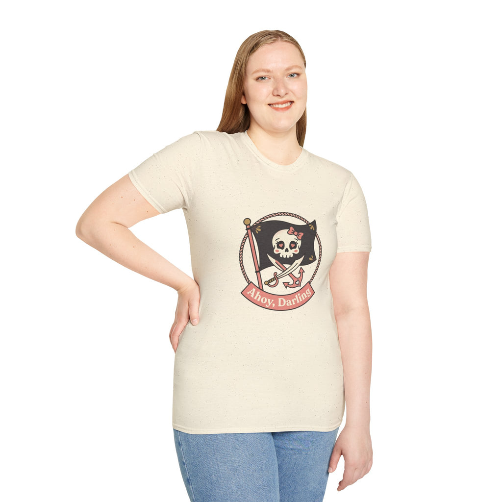 Pirate Skull T-Shirt - "Ahoy, Darling" Nautical Retro Tee