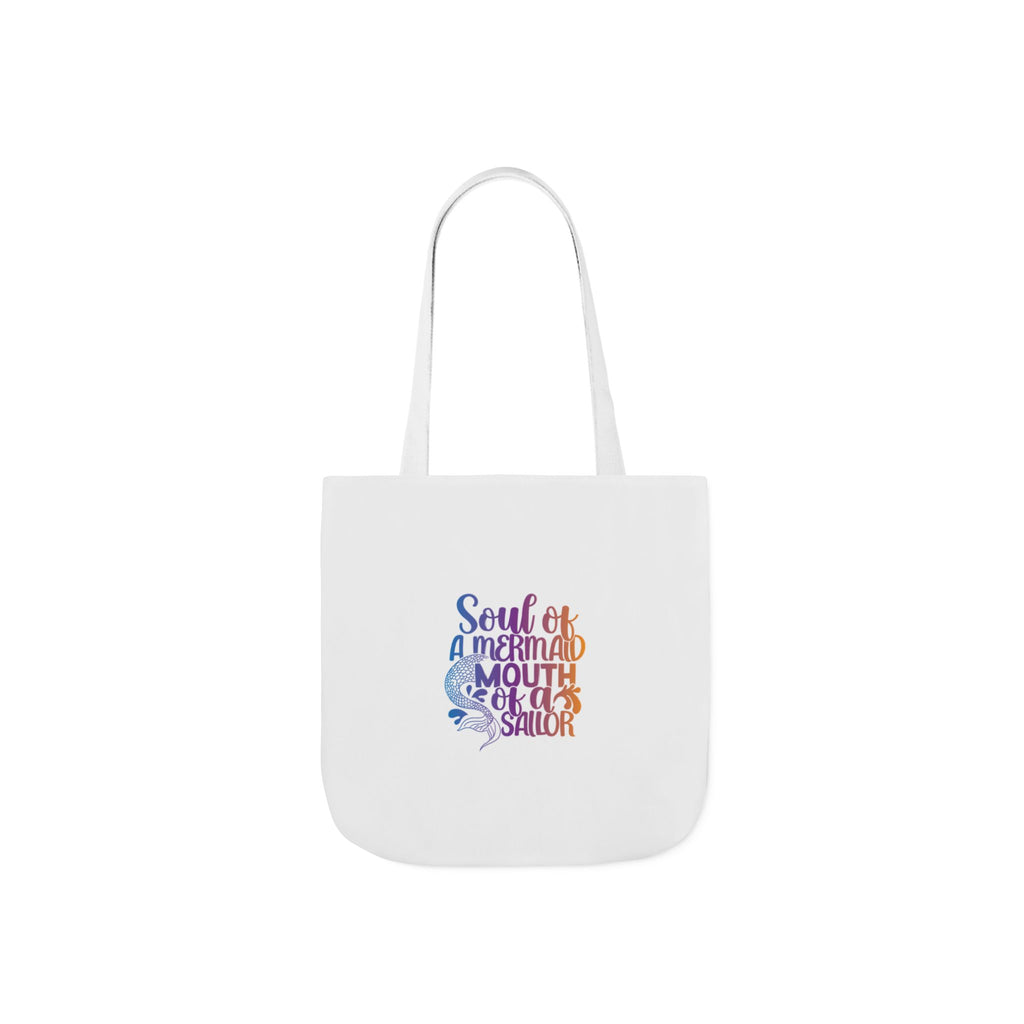 Soul of a Mermaid Colorful Script Canvas Tote Bag