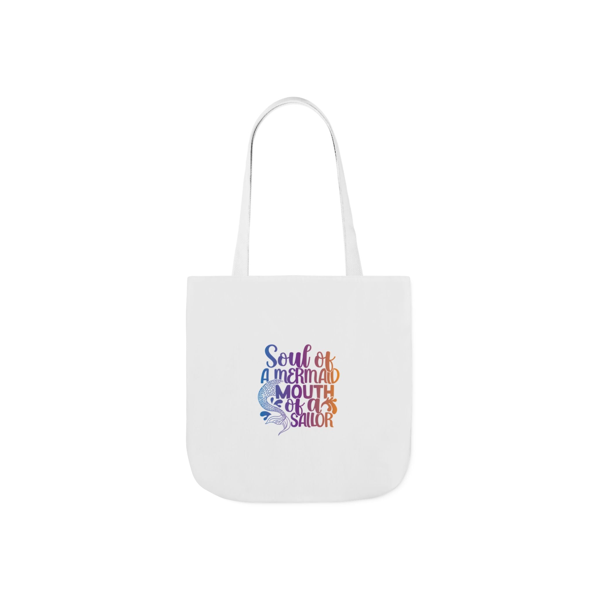 Soul of a Mermaid Colorful Script Canvas Tote Bag