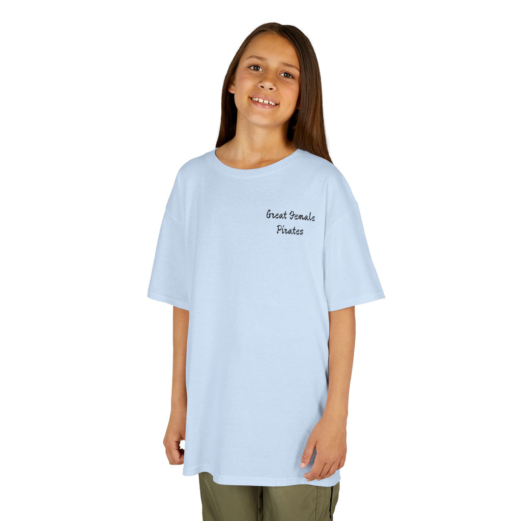 Kids Tee — 'Great Female Pirates' Illustration Back Print