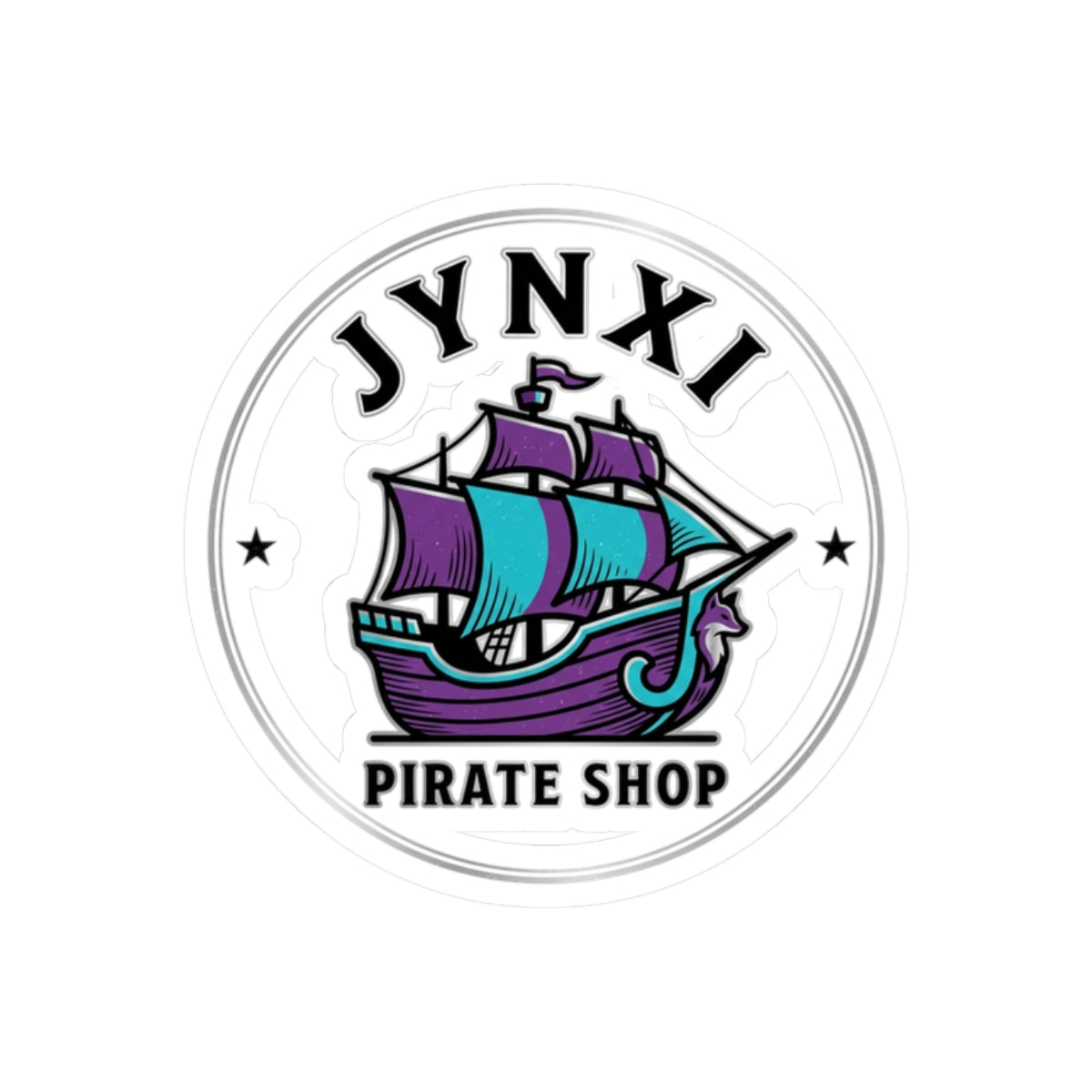 Pirate Ship Logo Sticker — JYNXI Pirate Shop Kiss-Cut Vinyl Sticker