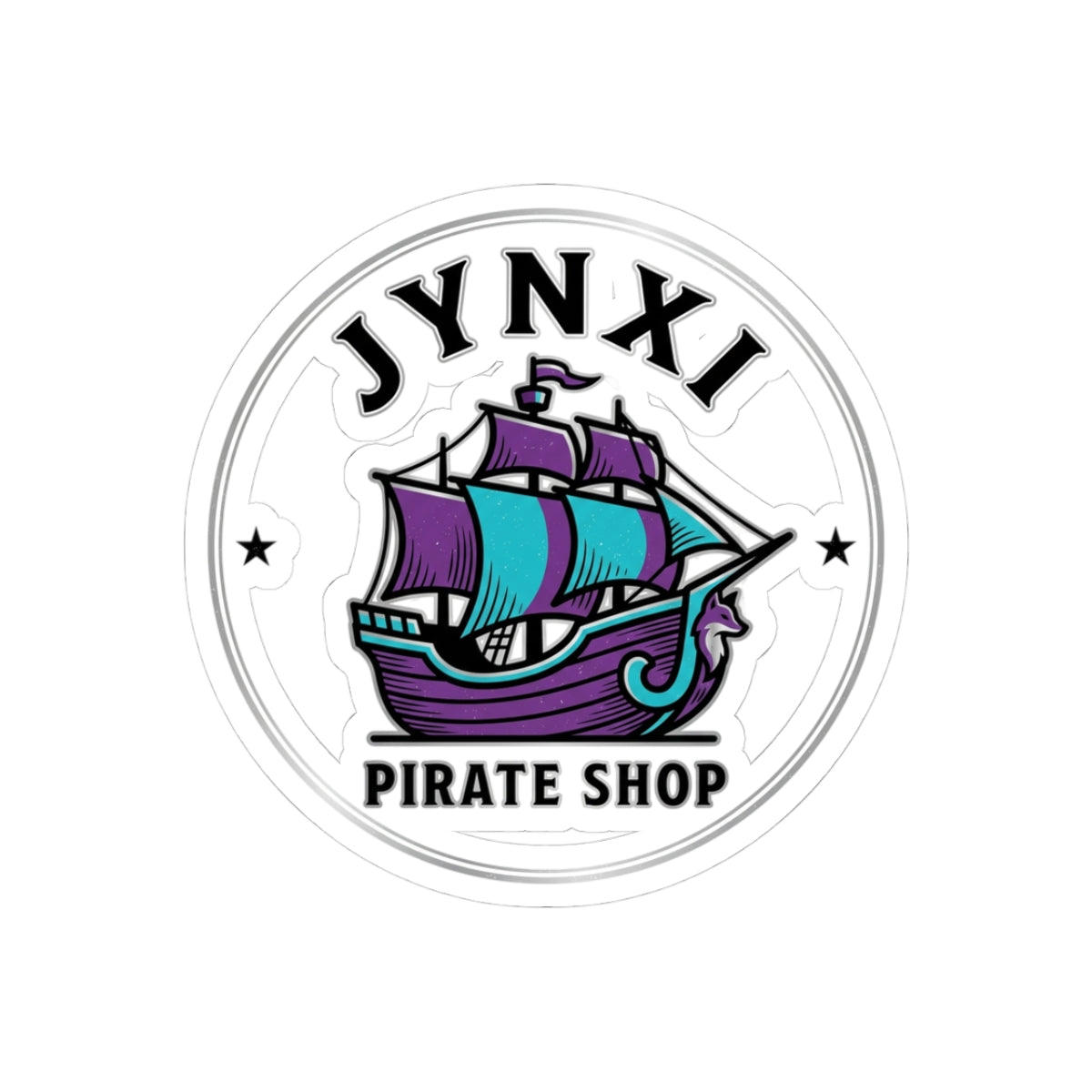 Pirate Ship Logo Sticker — JYNXI Pirate Shop Kiss-Cut Vinyl Sticker