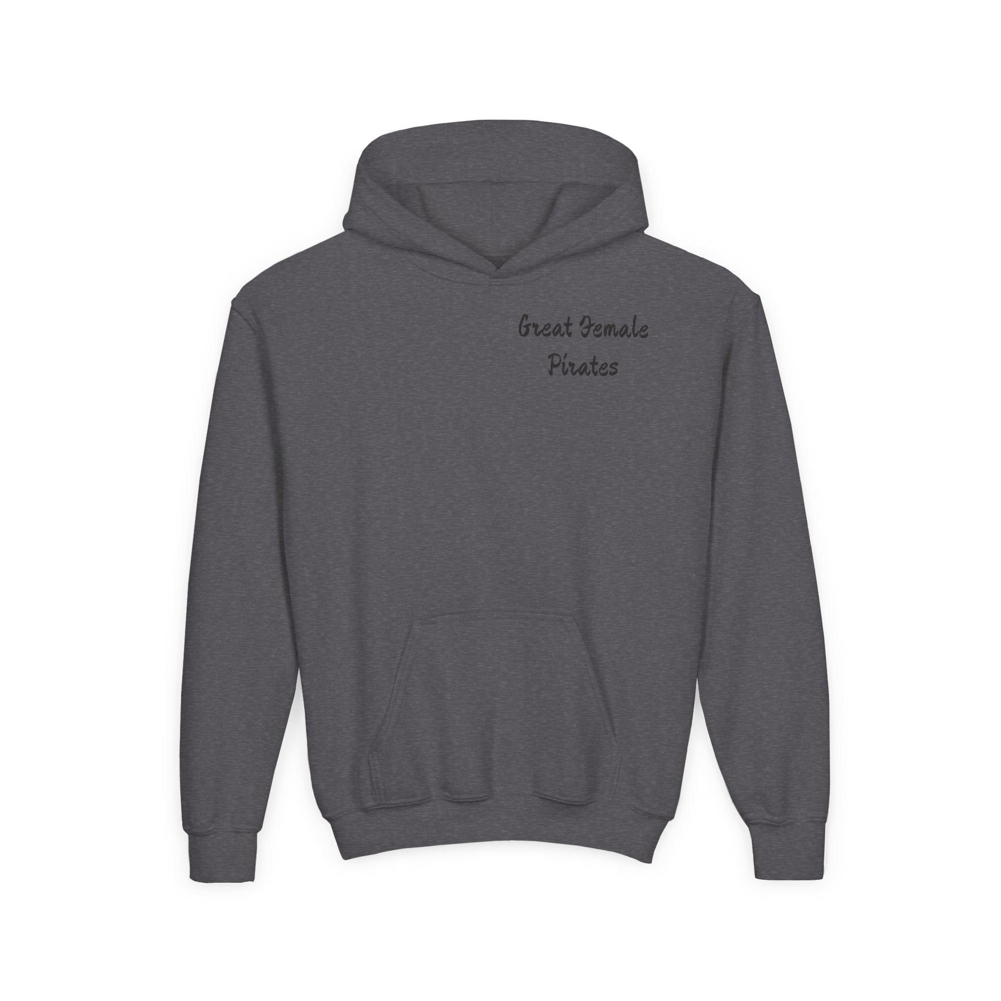 Youth Hoodie — 'Great Female Pirates' Illustrated Back Graphic