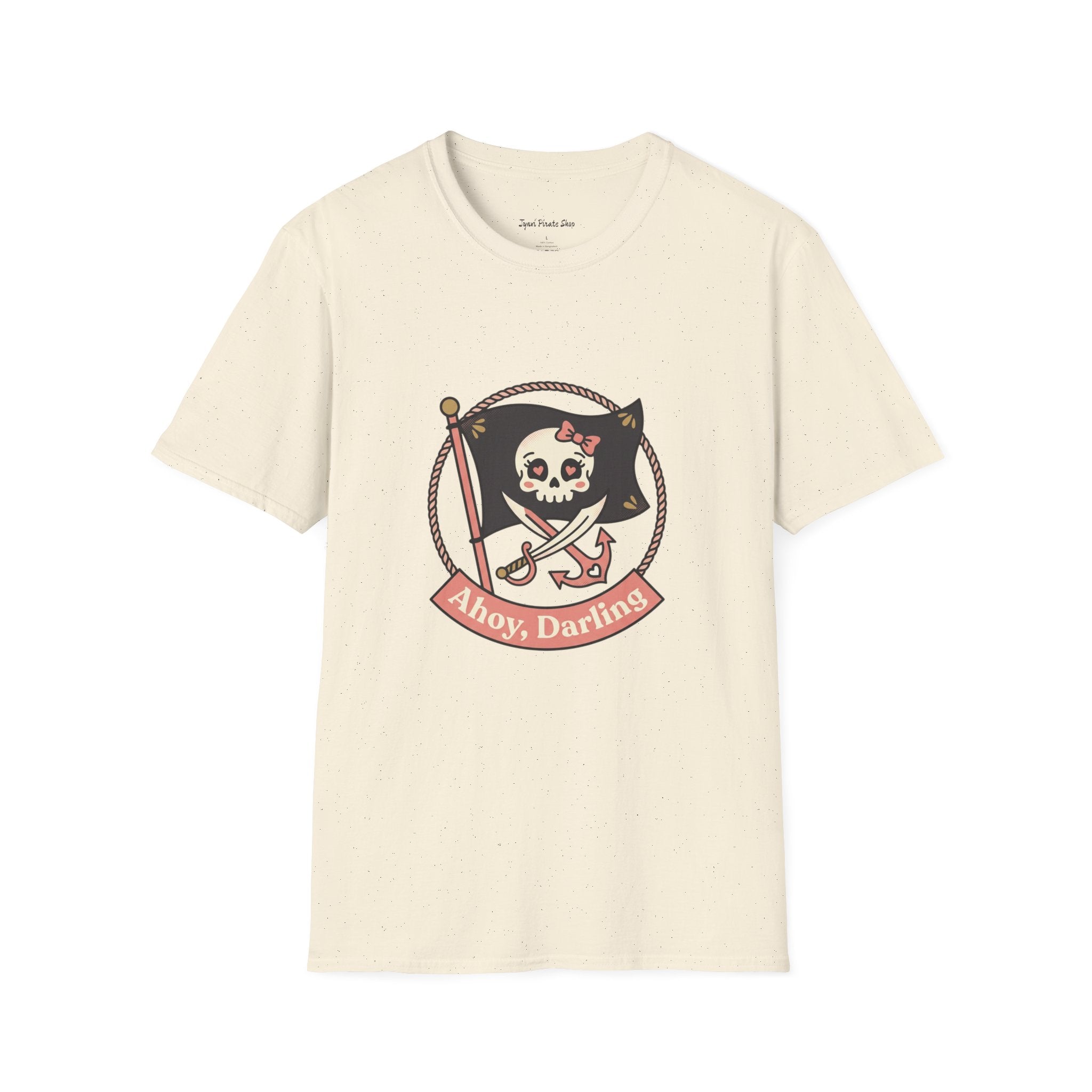 Pirate Skull T-Shirt - "Ahoy, Darling" Nautical Retro Tee