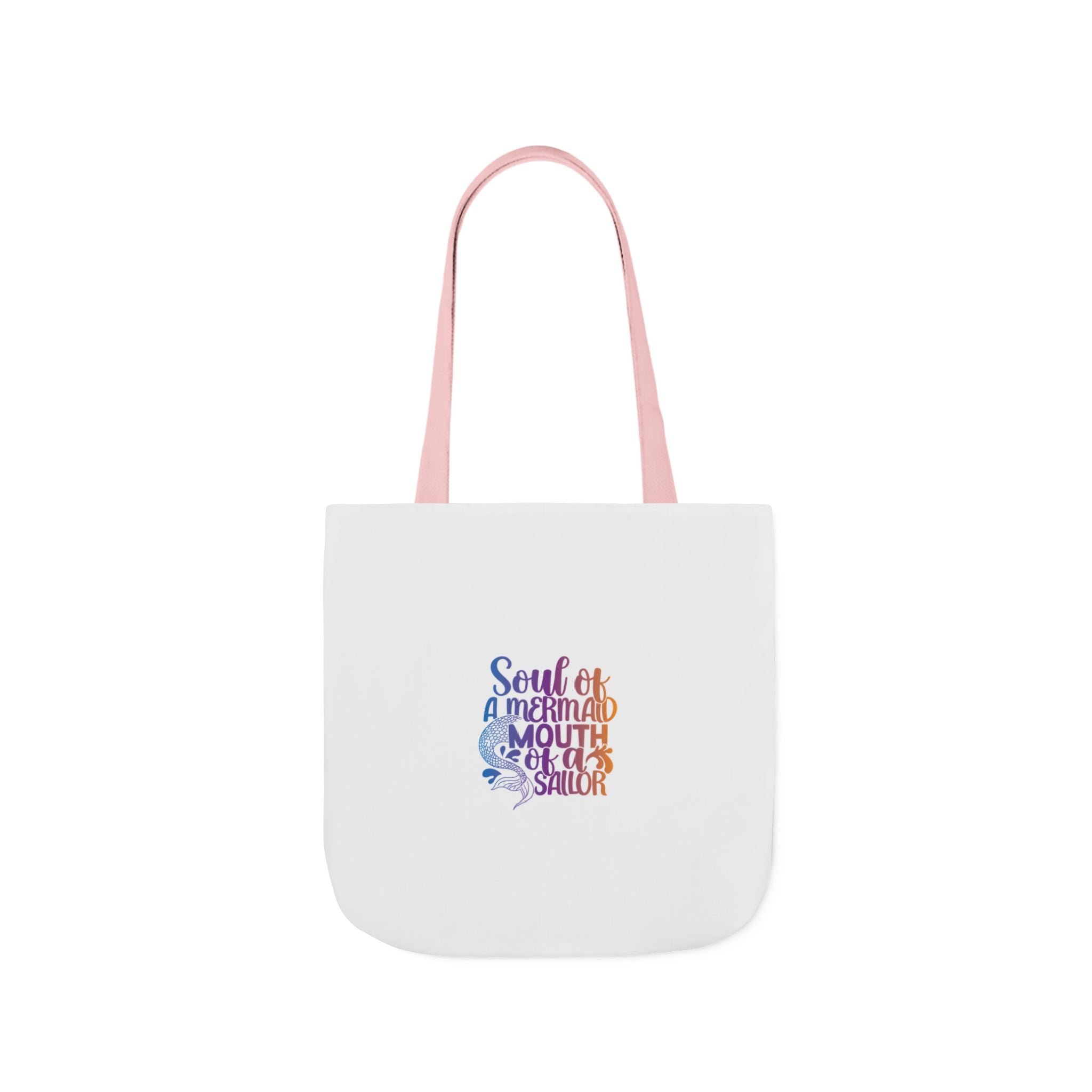 Soul of a Mermaid Colorful Script Canvas Tote Bag
