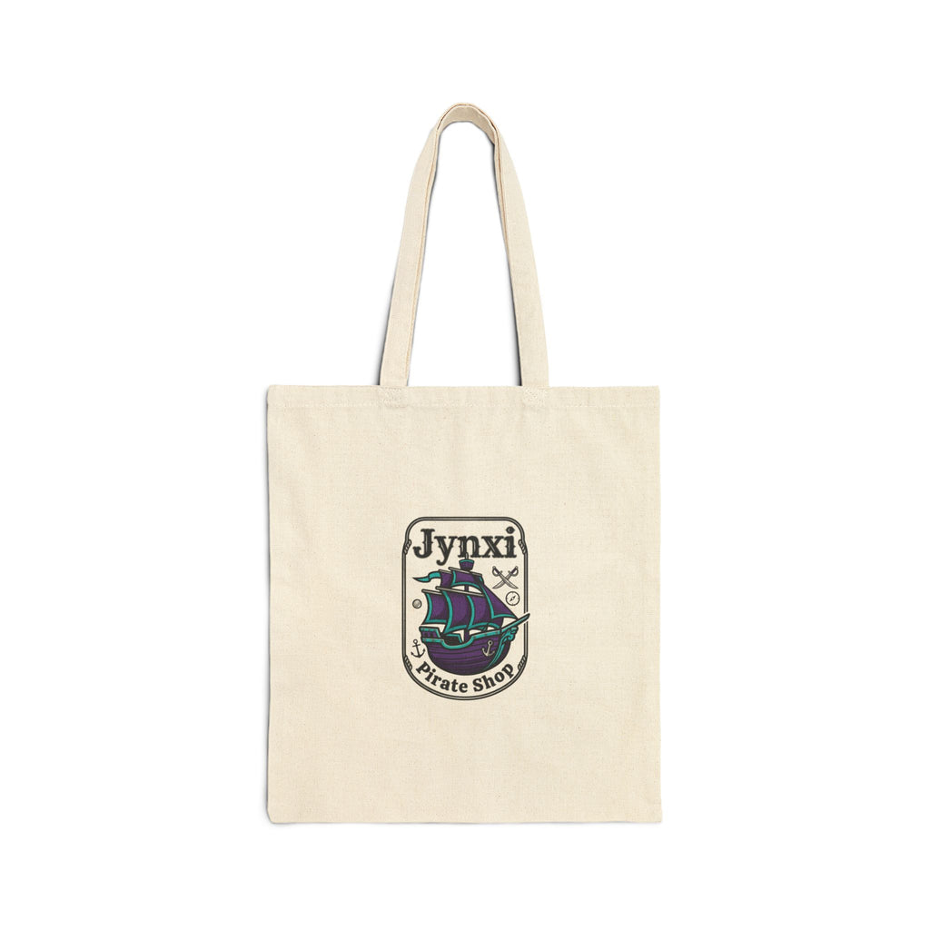 Jynxi Pirate Shop Canvas Tote Bag — Nautical Pirate Ship Eco Market Tote