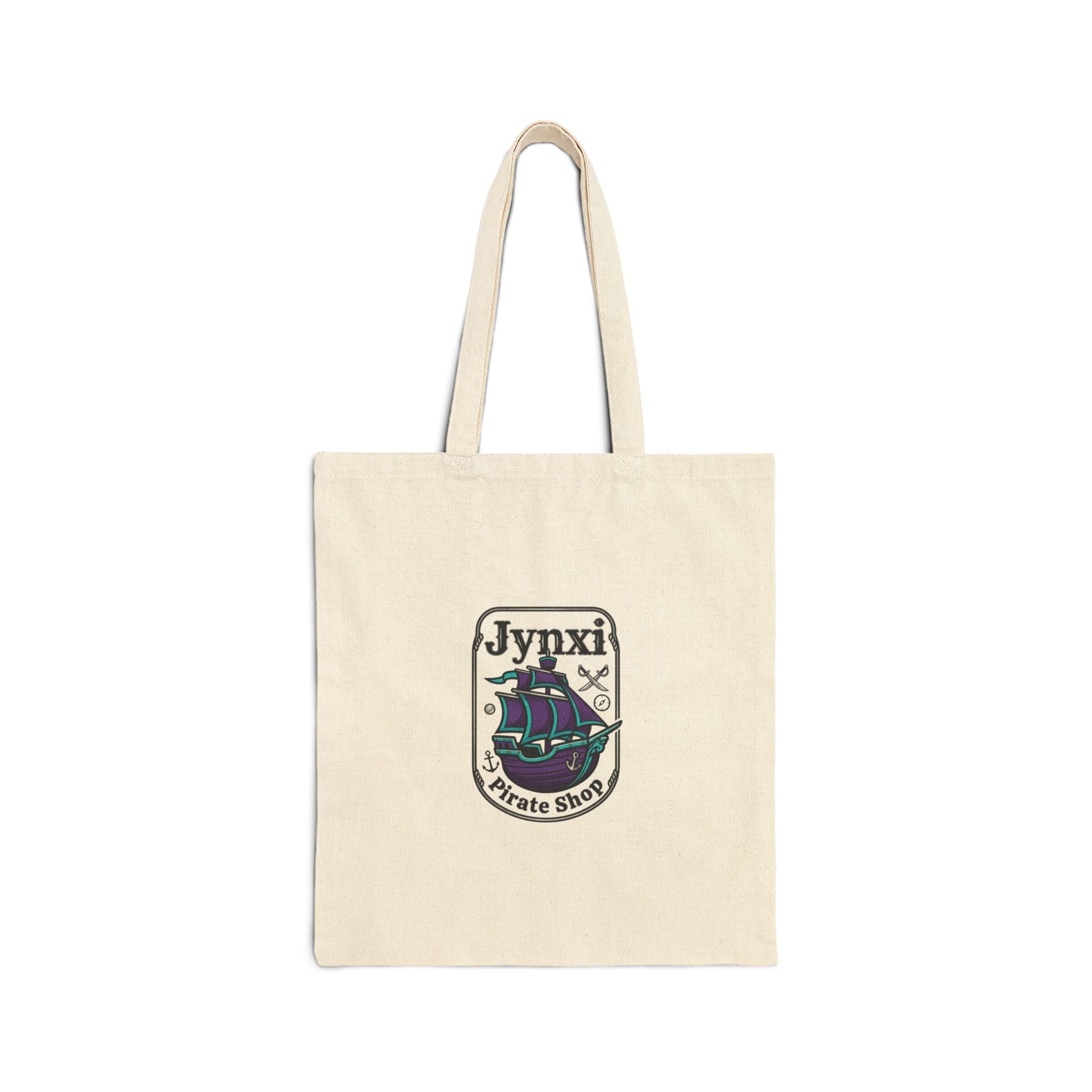 Jynxi Pirate Shop Canvas Tote Bag — Nautical Pirate Ship Eco Market Tote