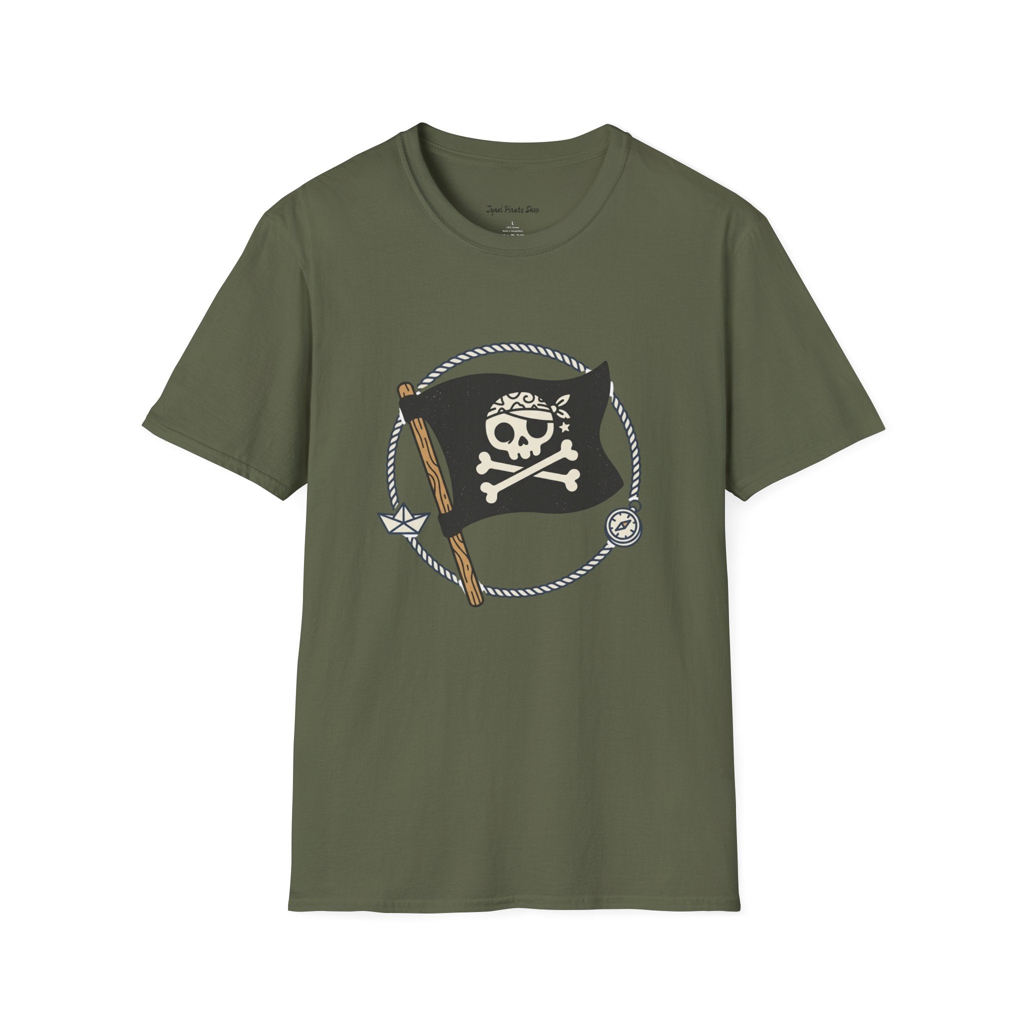 Pirate Flag T-Shirt — Jolly Roger Nautical Skull Tee