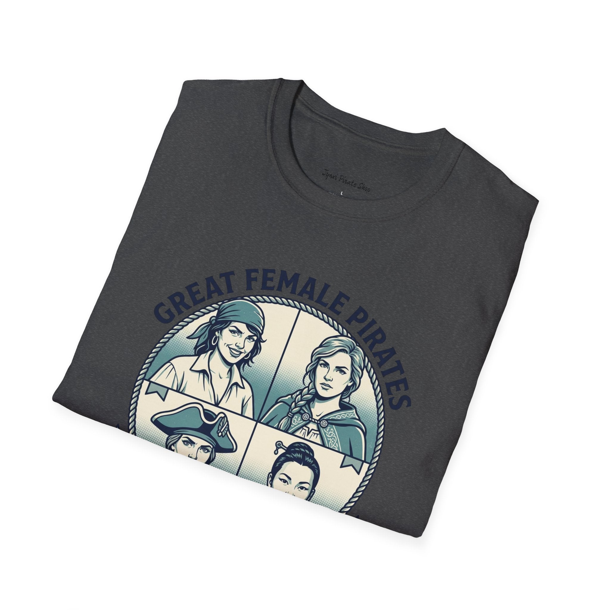 T-Shirt — Great Female Pirates Vintage Illustration Tee