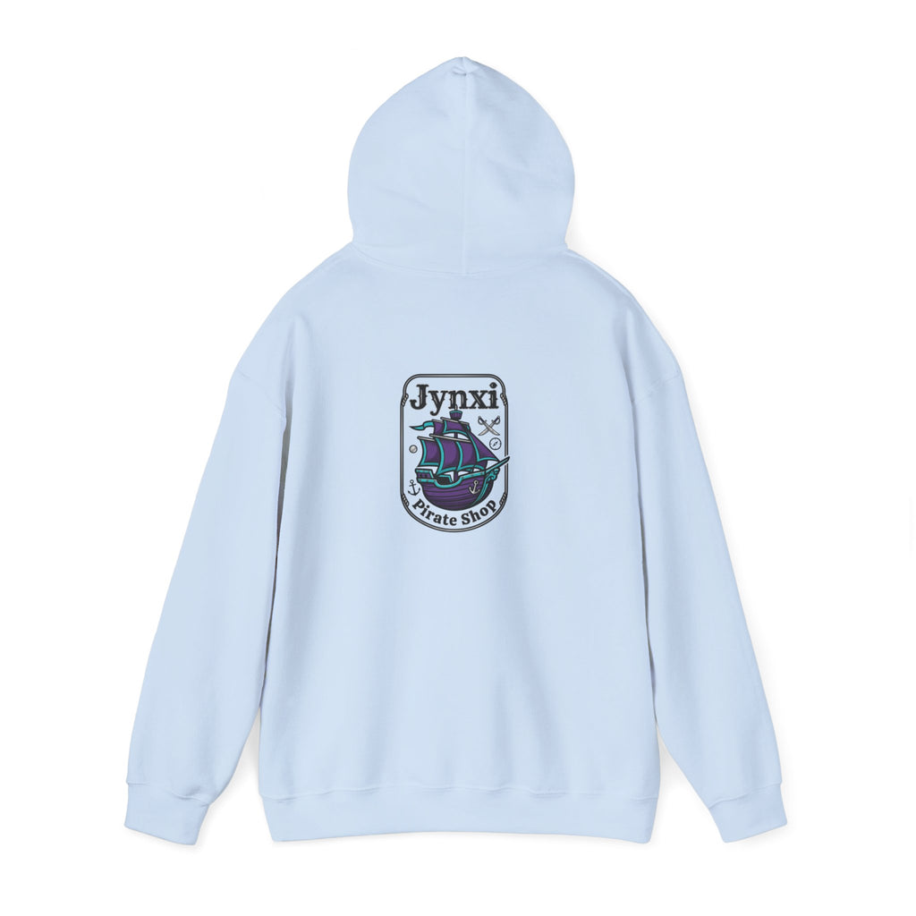 Pirate Ship Hoodie — "Jynxi Pirate Shop" Crest Pullover
