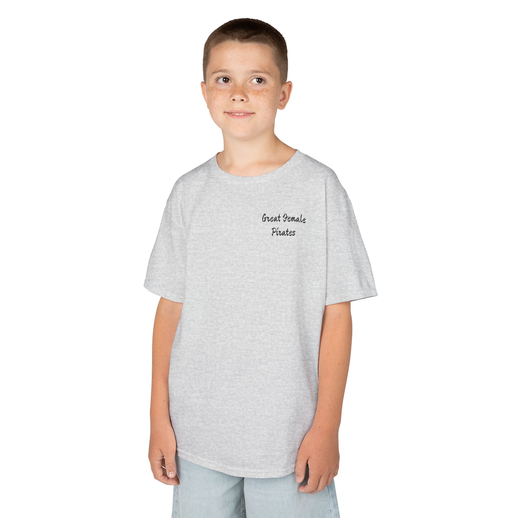 Kids Tee — 'Great Female Pirates' Illustration Back Print