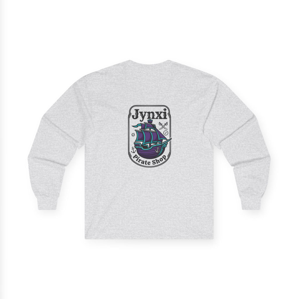 Pirate Ship Long Sleeve Tee — "Jynxi Pirate Shop" Graphic