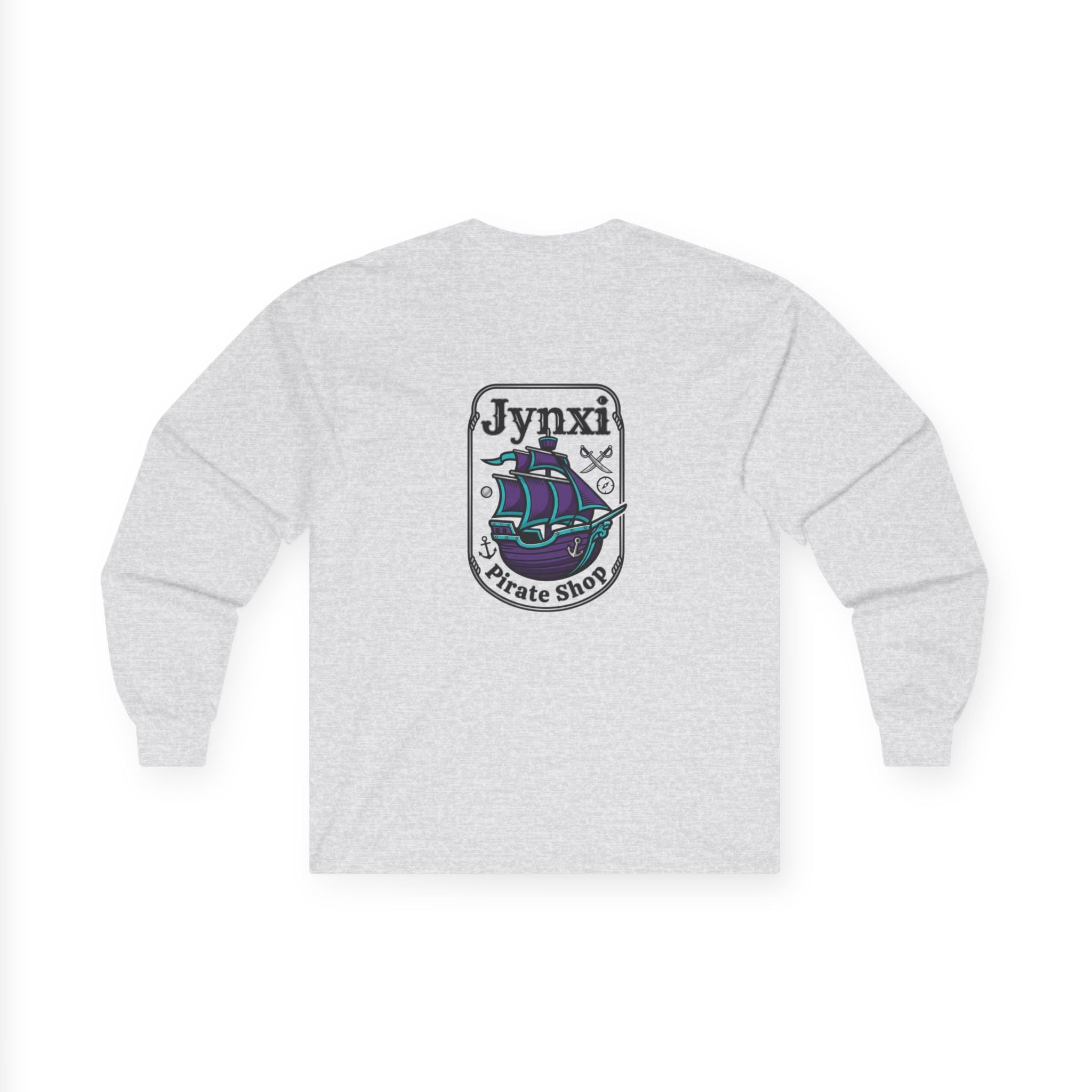 Pirate Ship Long Sleeve Tee — "Jynxi Pirate Shop" Graphic