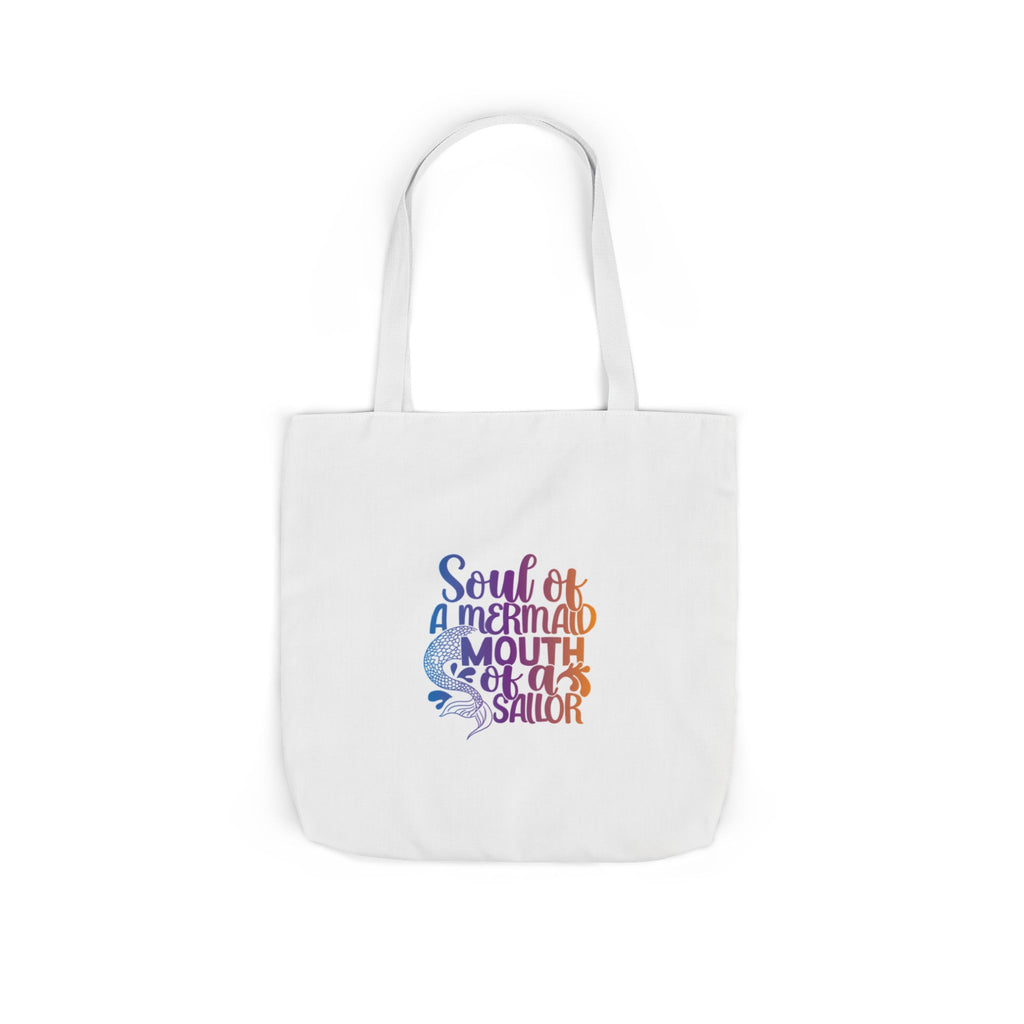 Soul of a Mermaid Colorful Script Canvas Tote Bag
