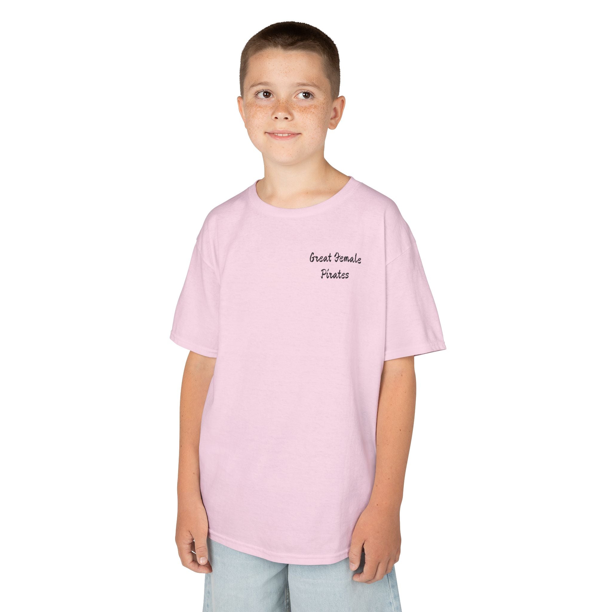 Kids Tee — 'Great Female Pirates' Illustration Back Print