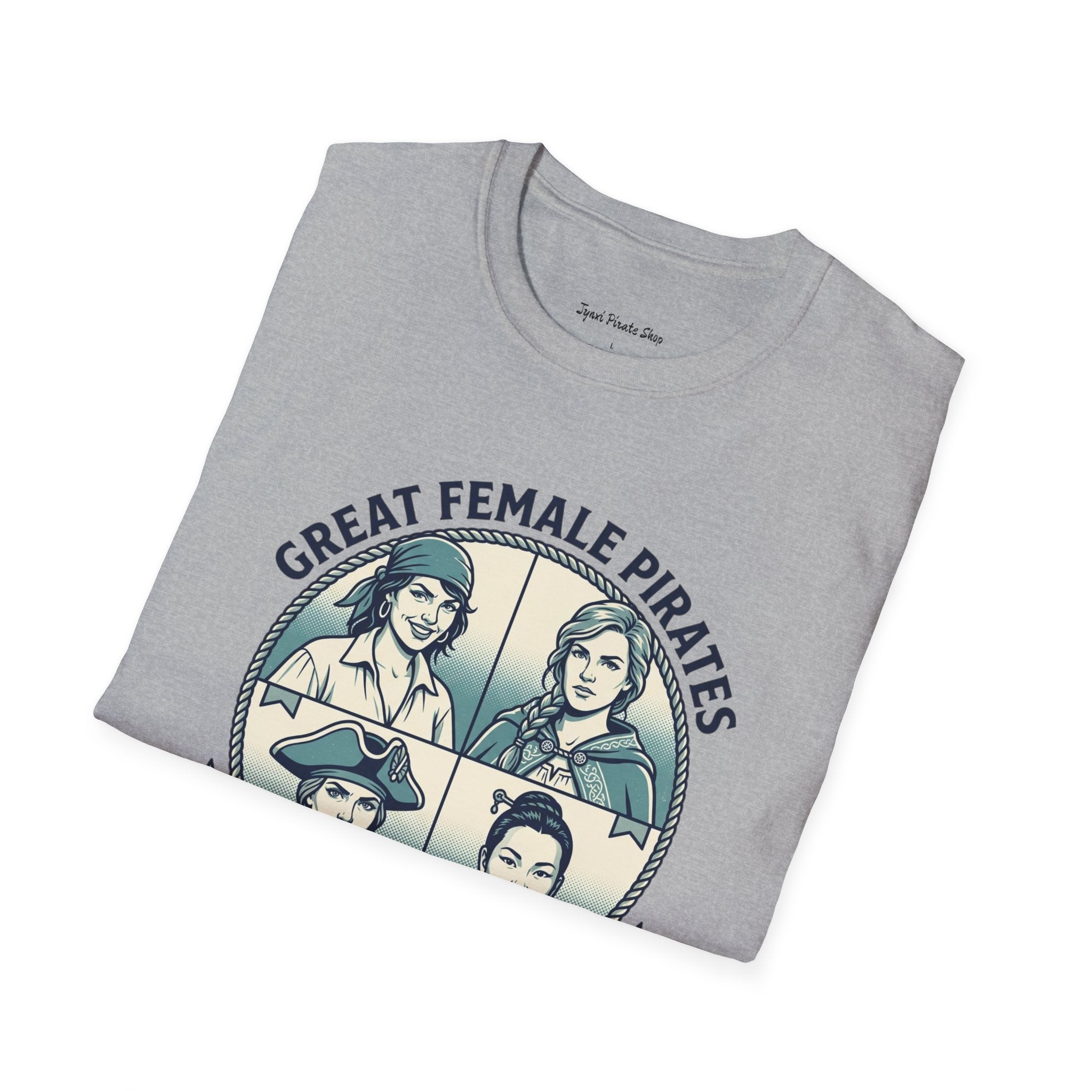 T-Shirt — Great Female Pirates Vintage Illustration Tee