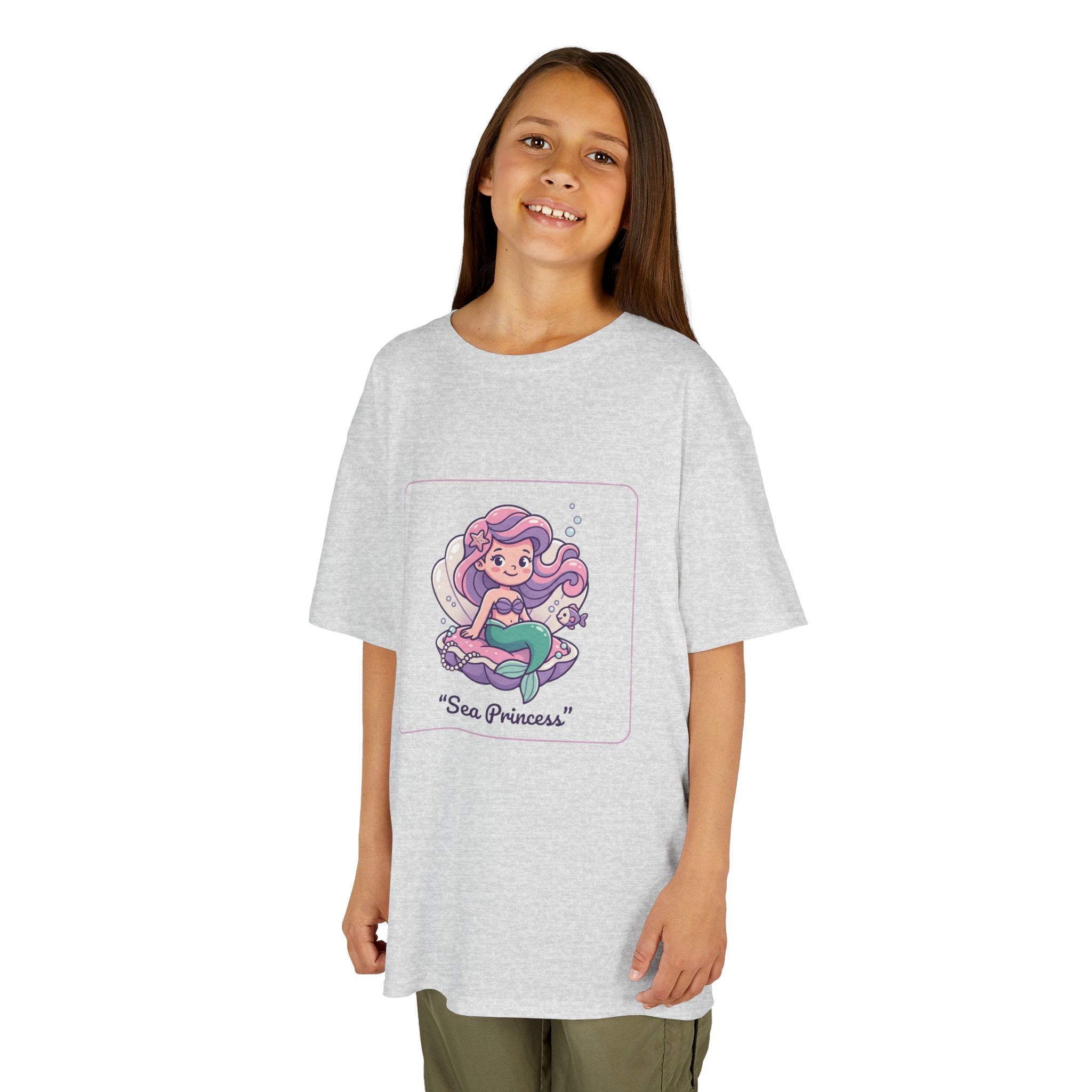 Kids "Sea Princess" Mermaid T‑Shirt — Cute Pastel Ocean Tee for Girls & Boys
