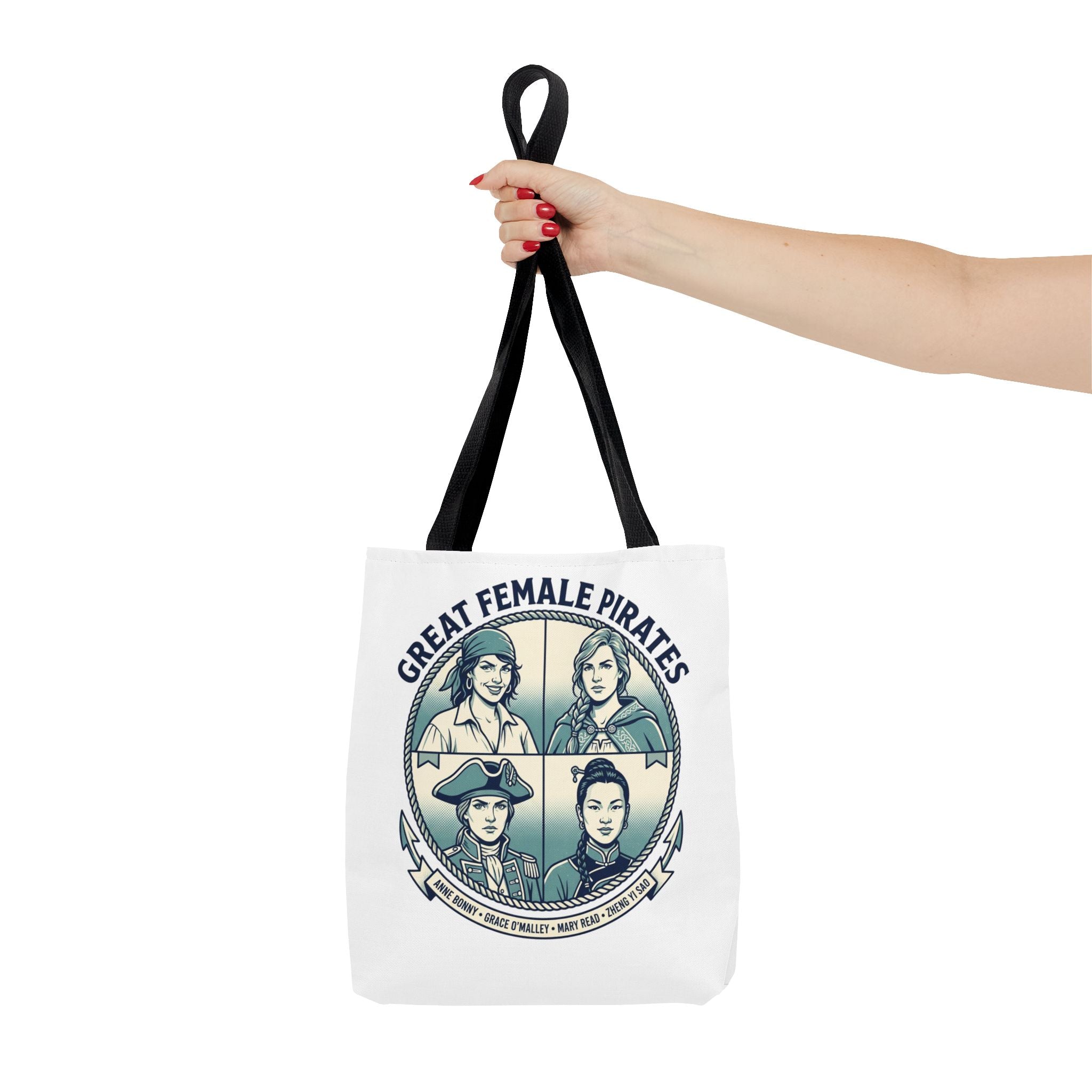 Great Female Pirates Tote Bag — Historical Women Pirate Portraits All-Over Print