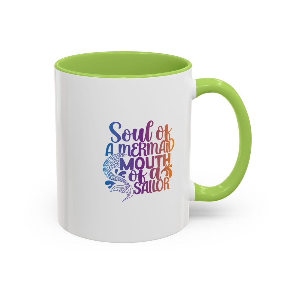 Mermaid Soul Coffee Mug — "Soul of a Mermaid, Mouth of a Sailor" Accent Ceramic Mug