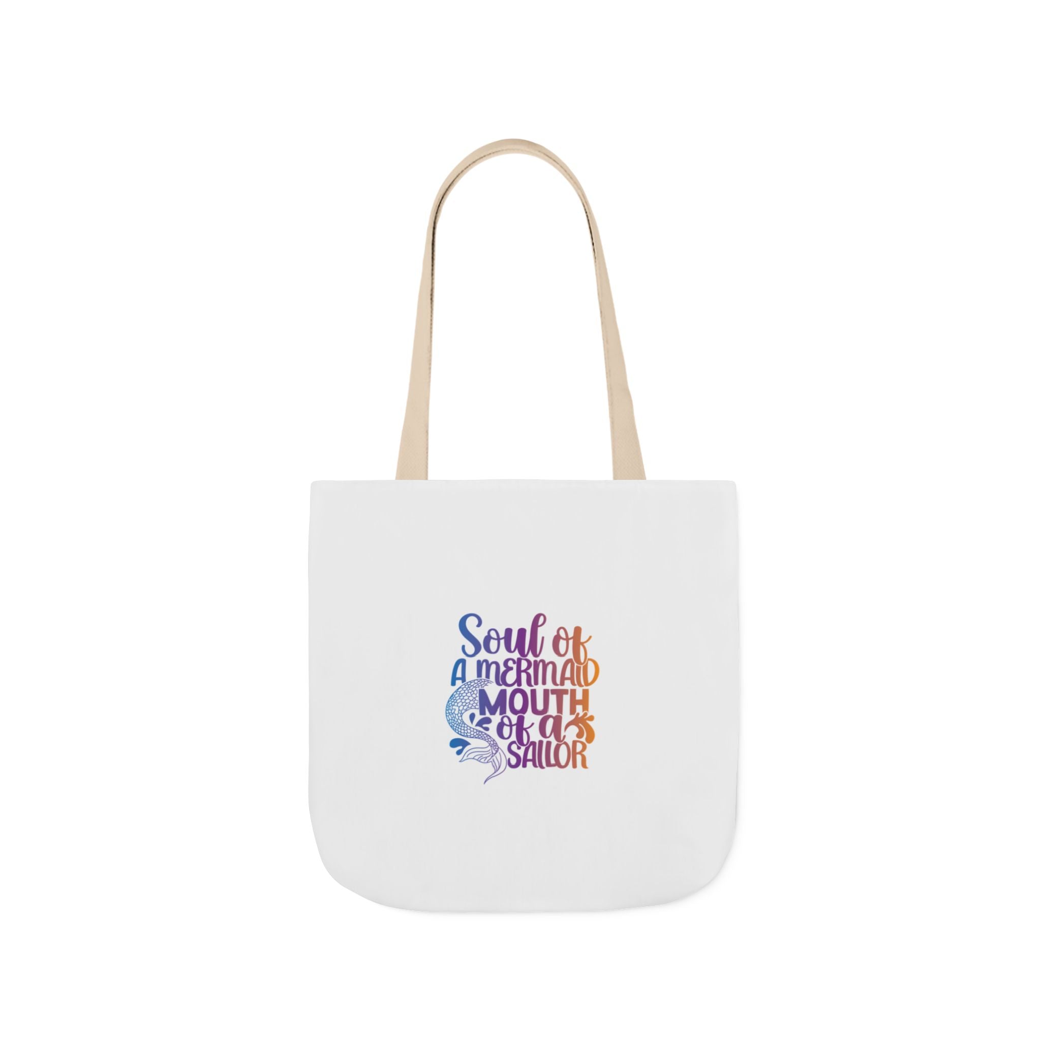 Soul of a Mermaid Colorful Script Canvas Tote Bag