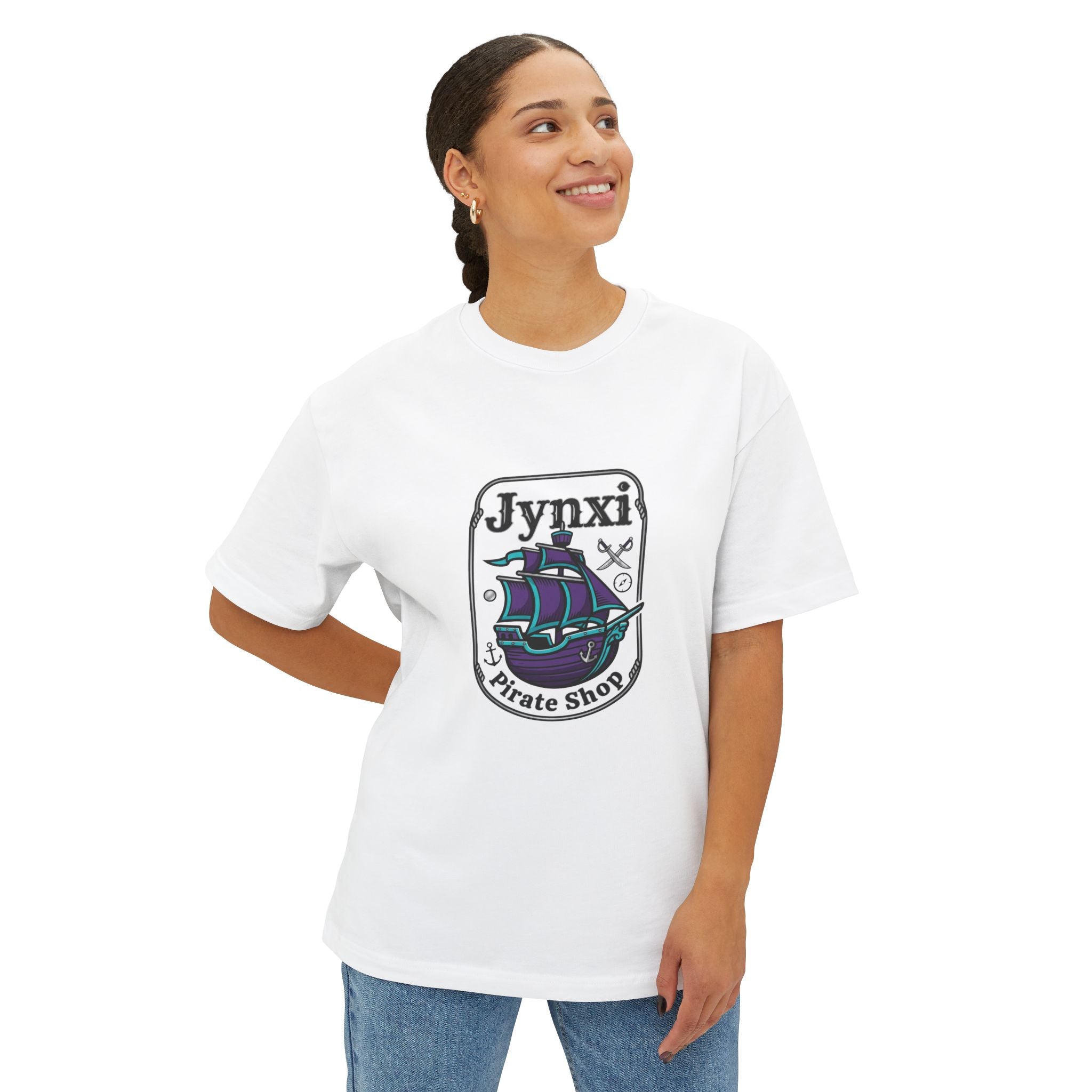 Pirate Shop Tee — Jynxi Ship Graphic Oversized T‑Shirt