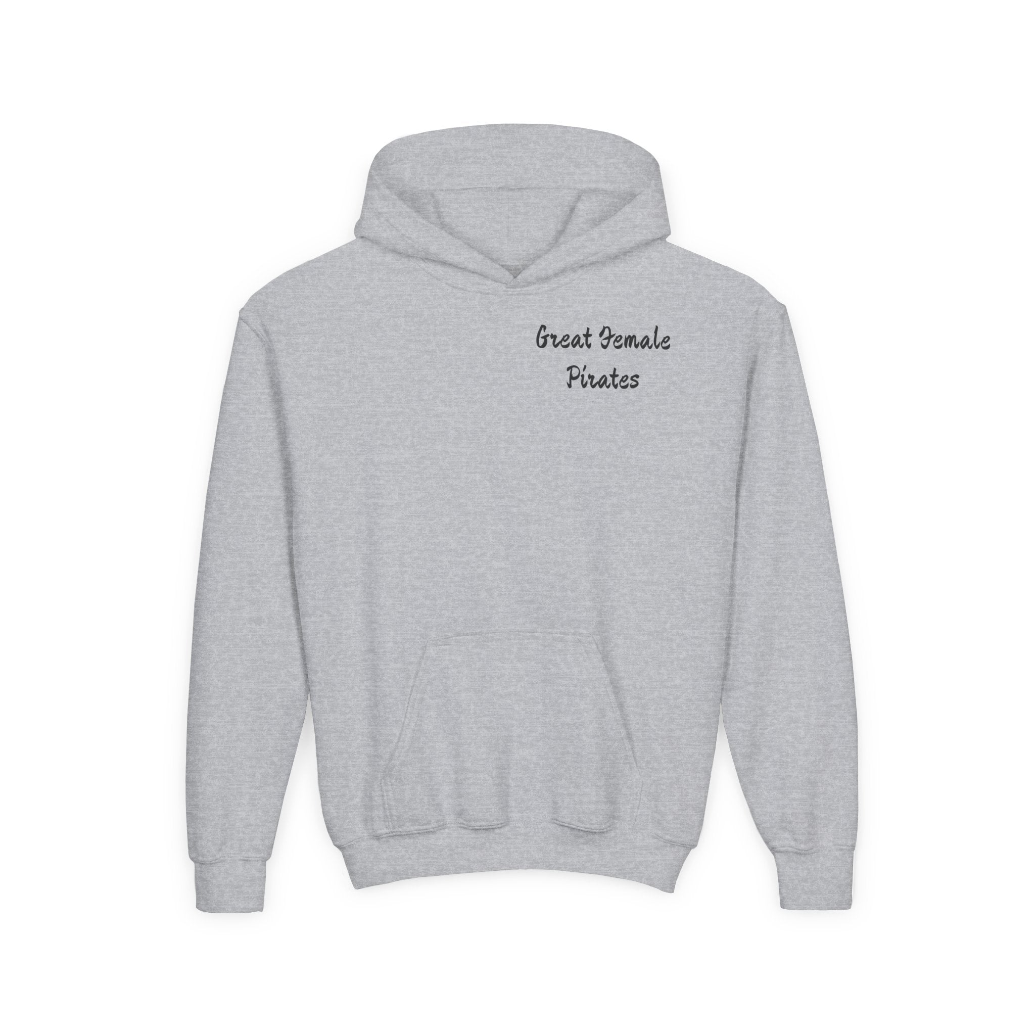 Youth Hoodie — 'Great Female Pirates' Illustrated Back Graphic