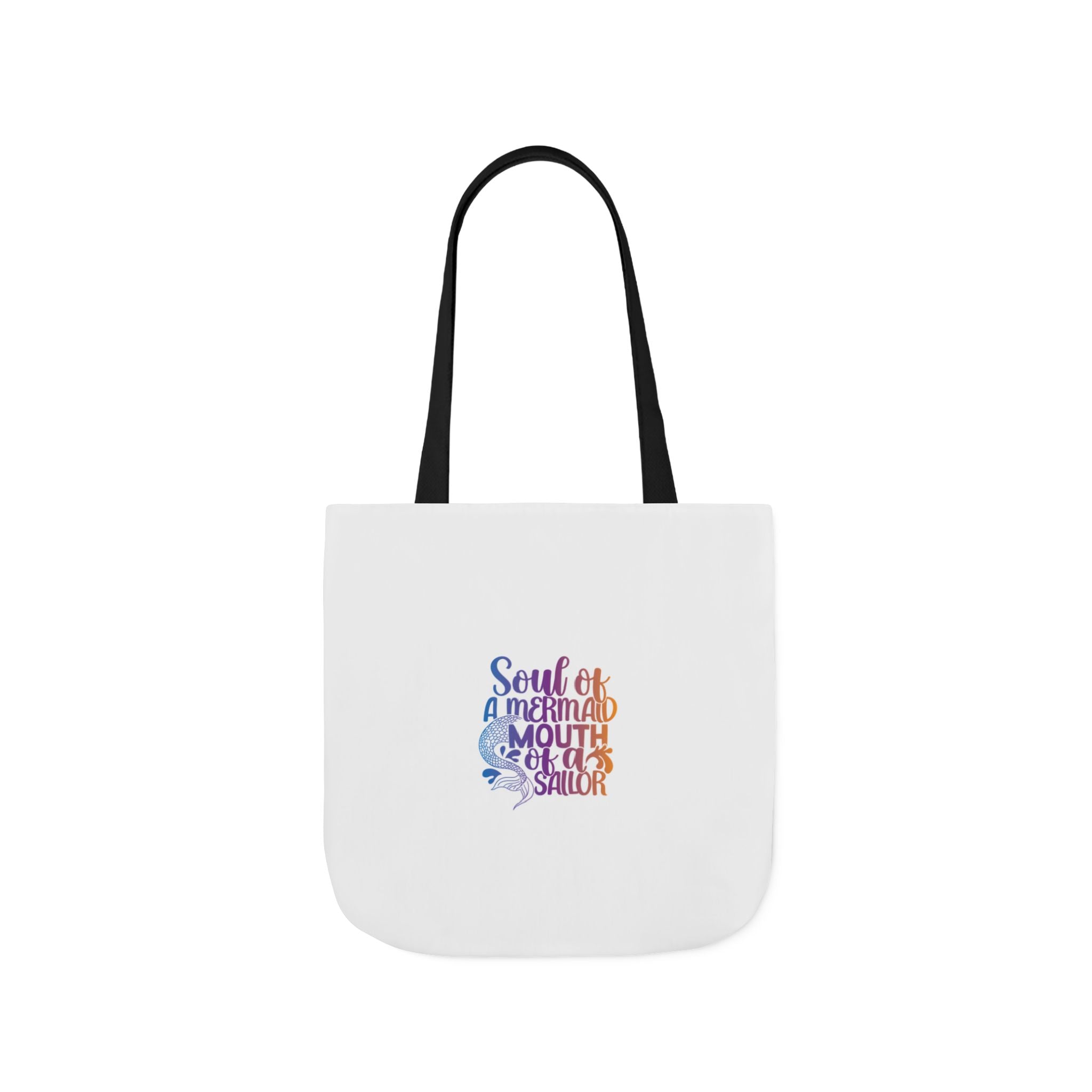 Soul of a Mermaid Colorful Script Canvas Tote Bag