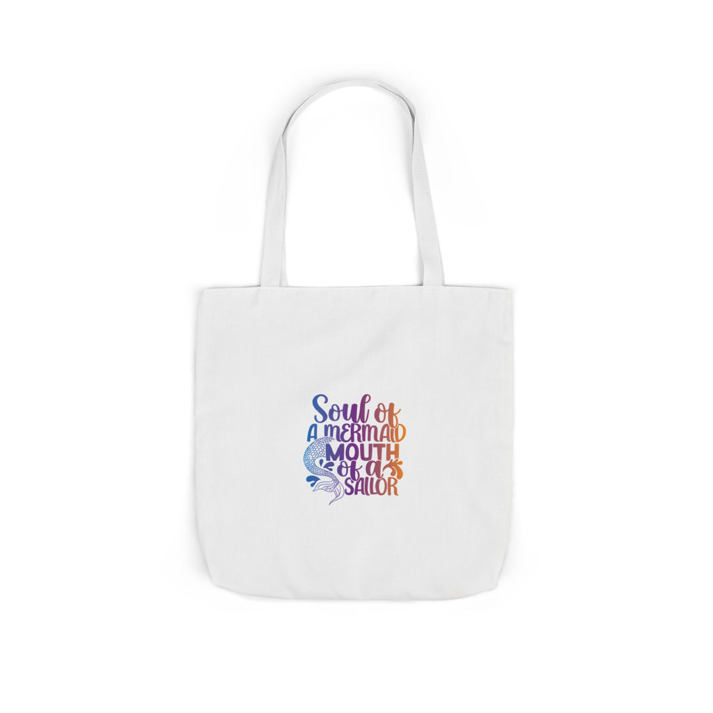 Soul of a Mermaid Colorful Script Canvas Tote Bag