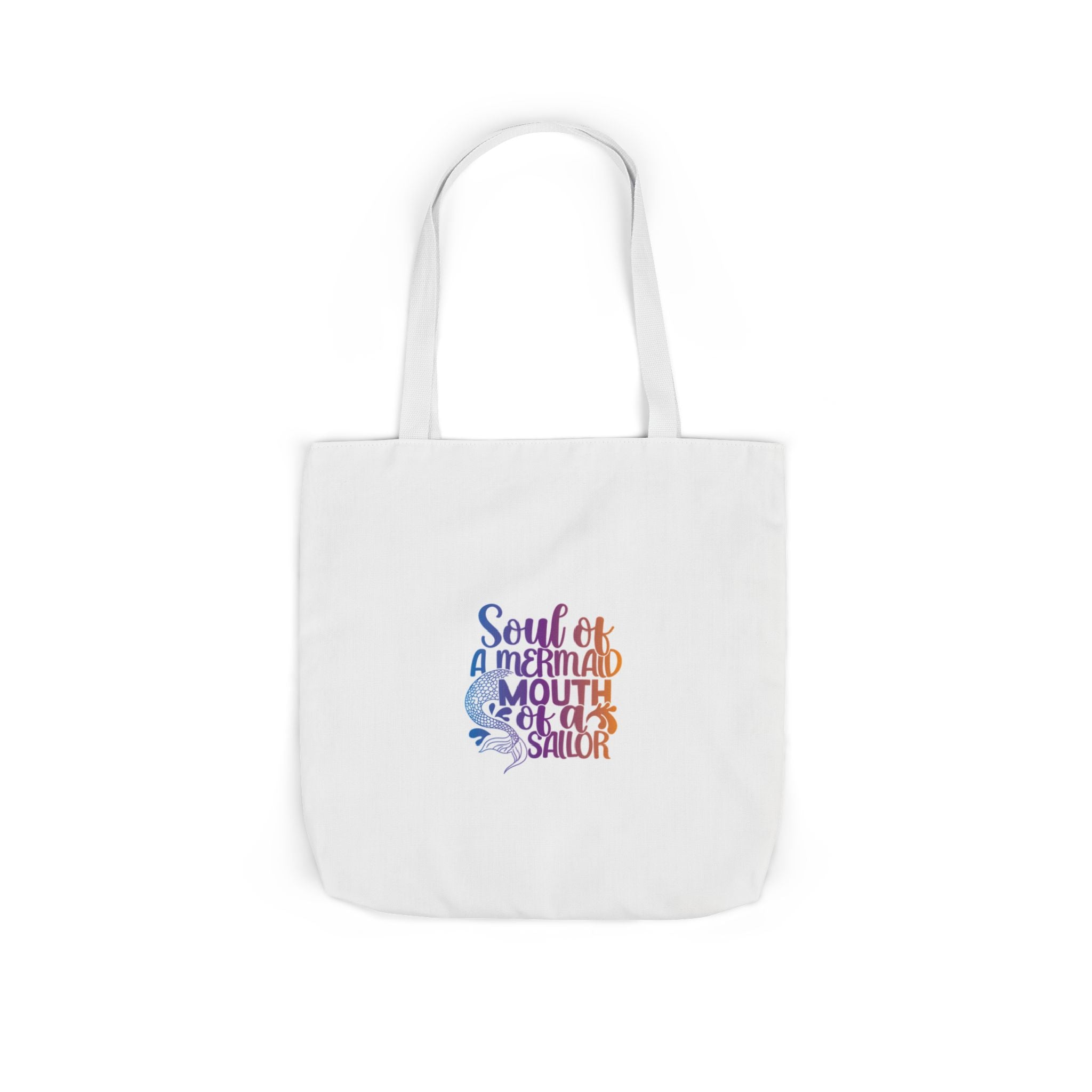 Soul of a Mermaid Colorful Script Canvas Tote Bag