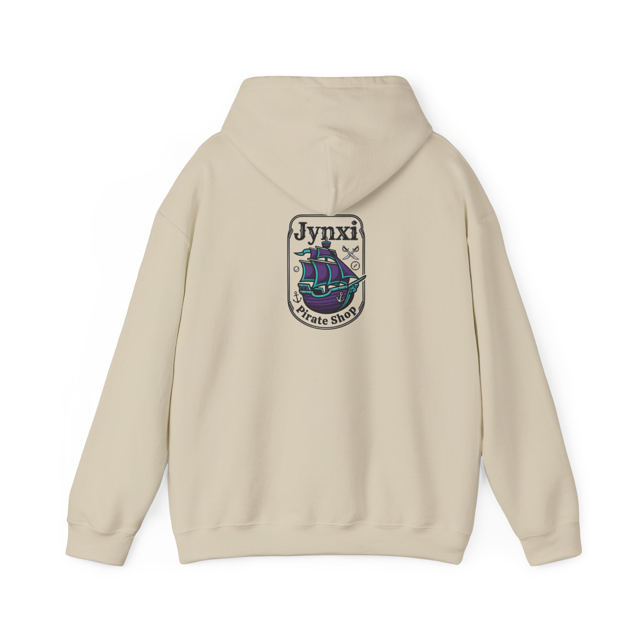 Pirate Ship Hoodie — "Jynxi Pirate Shop" Crest Pullover