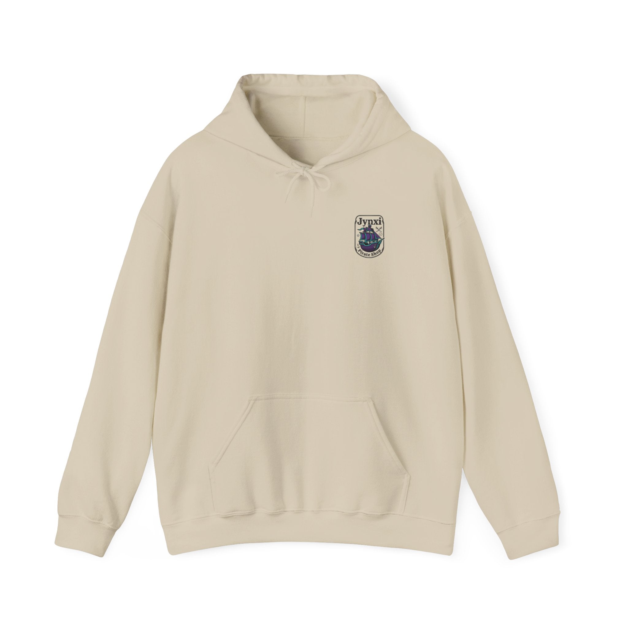 Pirate Ship Hoodie — "Jynxi Pirate Shop" Crest Pullover