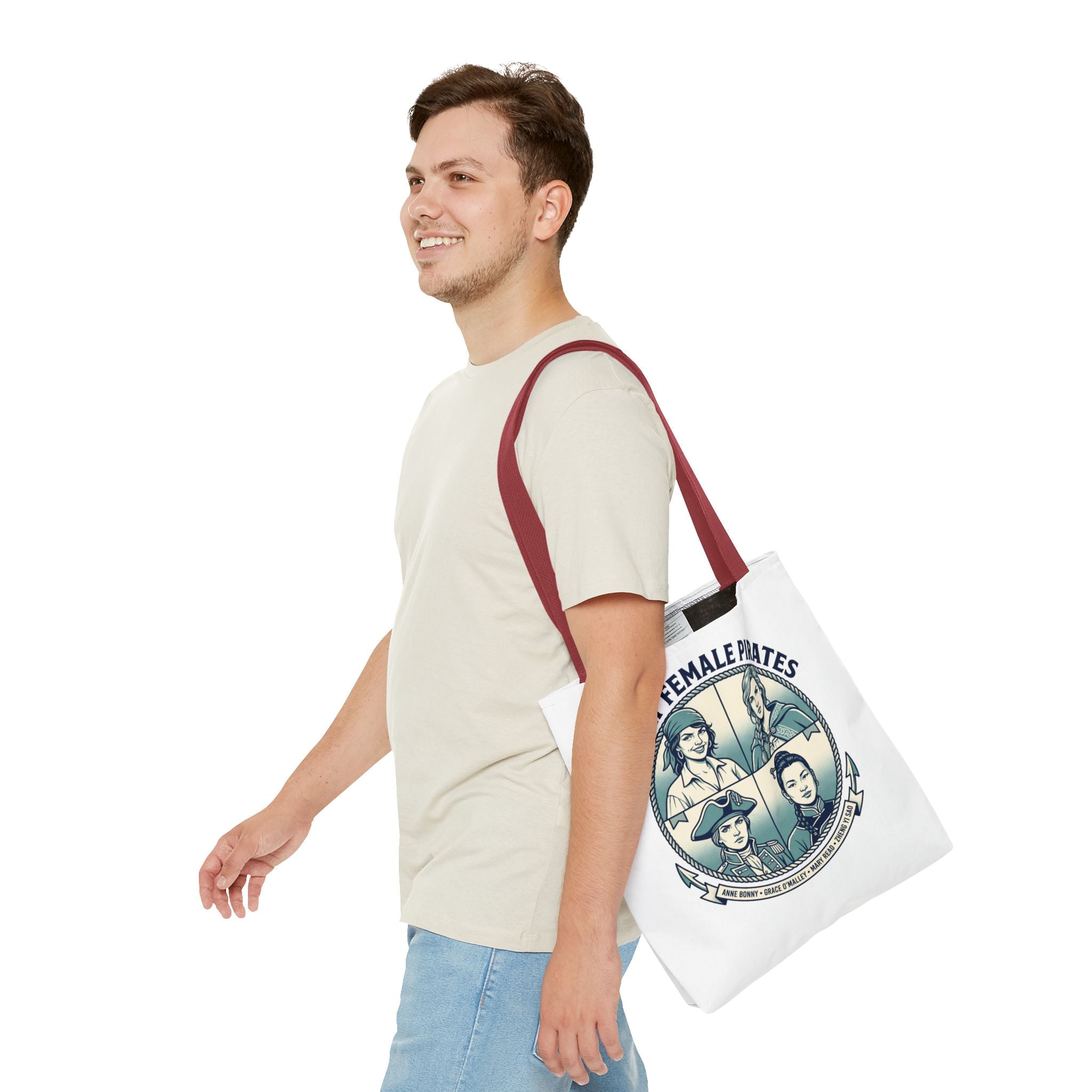 Great Female Pirates Tote Bag — Historical Women Pirate Portraits All-Over Print