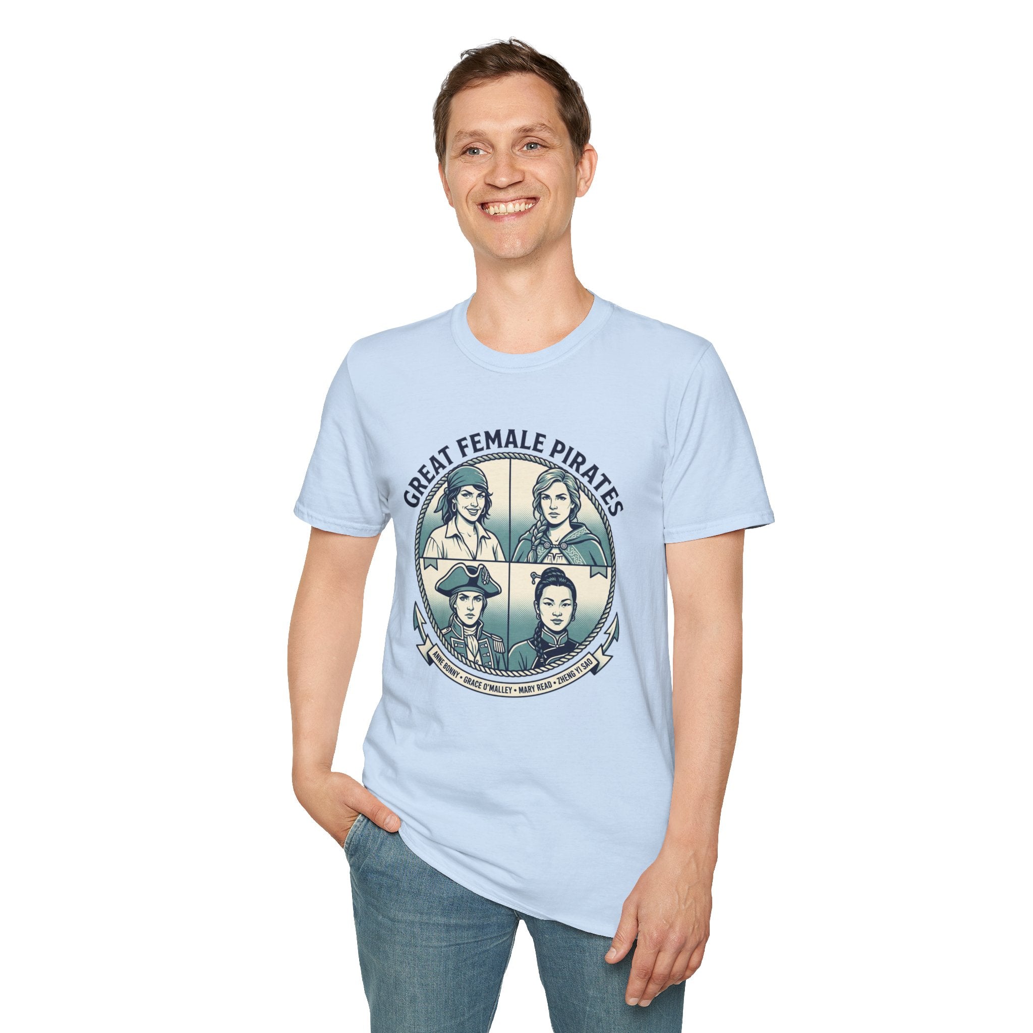 T-Shirt — Great Female Pirates Vintage Illustration Tee