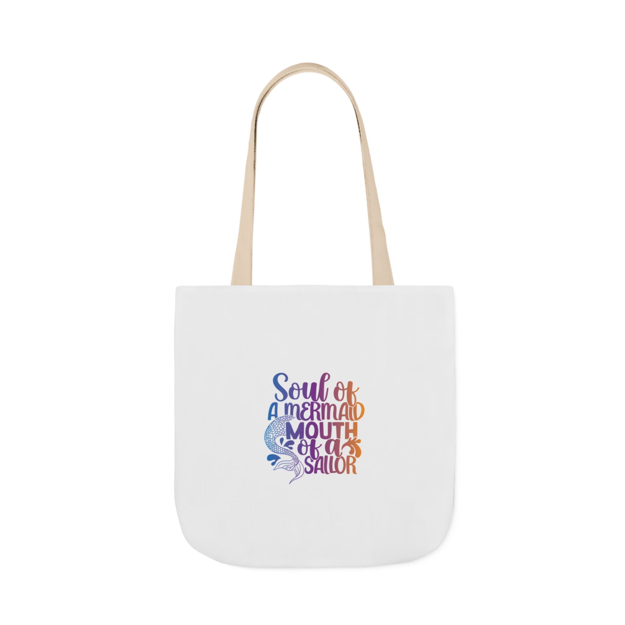 Soul of a Mermaid Colorful Script Canvas Tote Bag