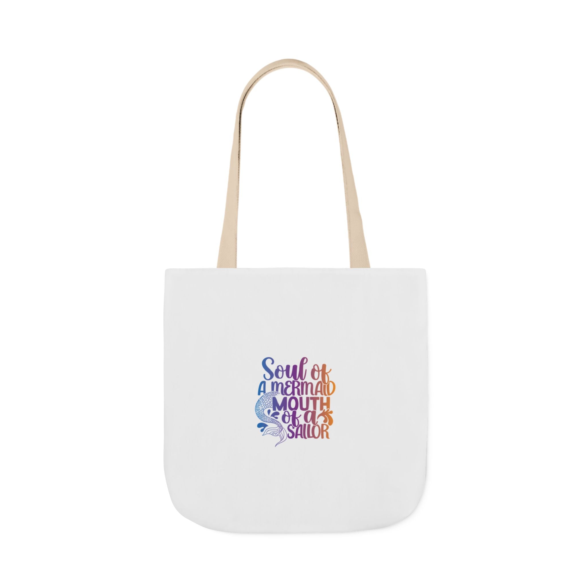 Soul of a Mermaid Colorful Script Canvas Tote Bag