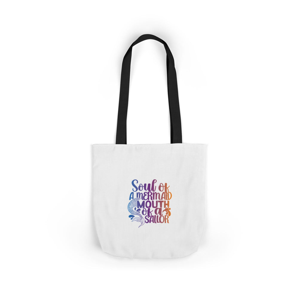 Soul of a Mermaid Colorful Script Canvas Tote Bag
