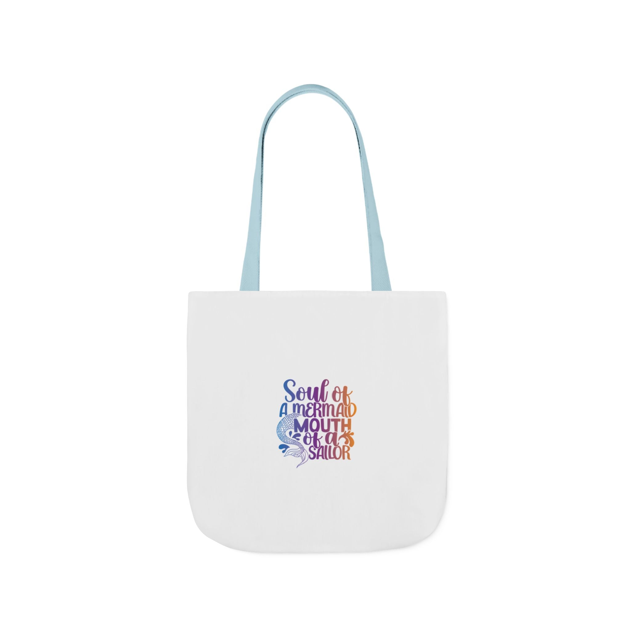 Soul of a Mermaid Colorful Script Canvas Tote Bag