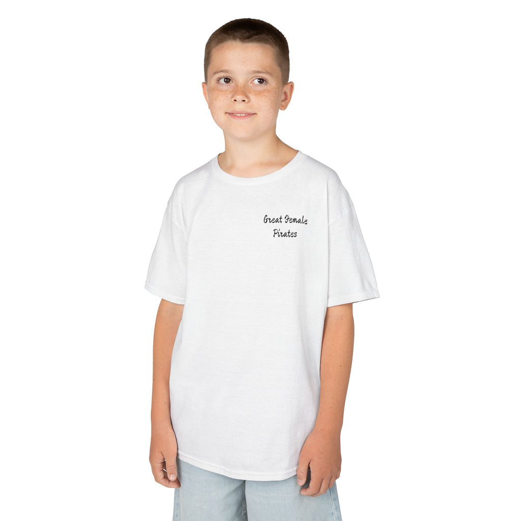 Kids Tee — 'Great Female Pirates' Illustration Back Print