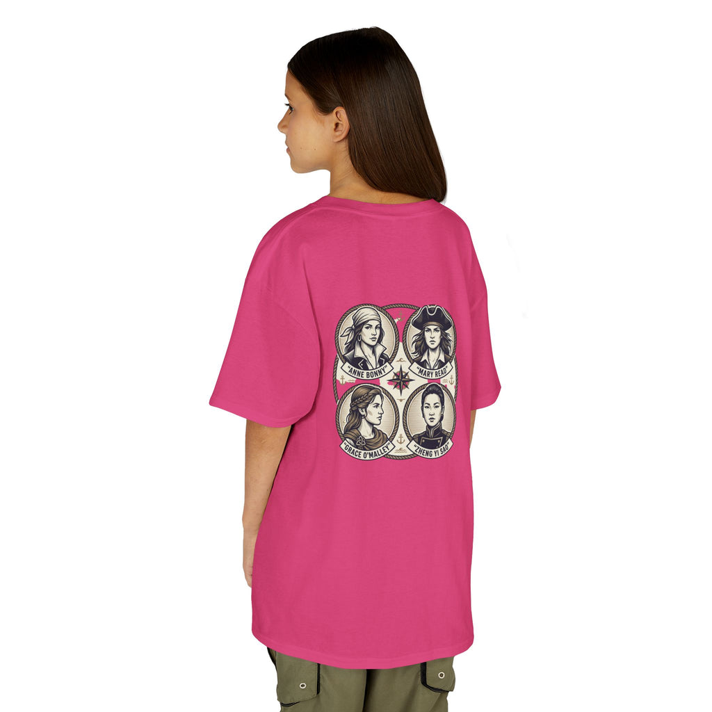 Kids Tee — 'Great Female Pirates' Illustration Back Print