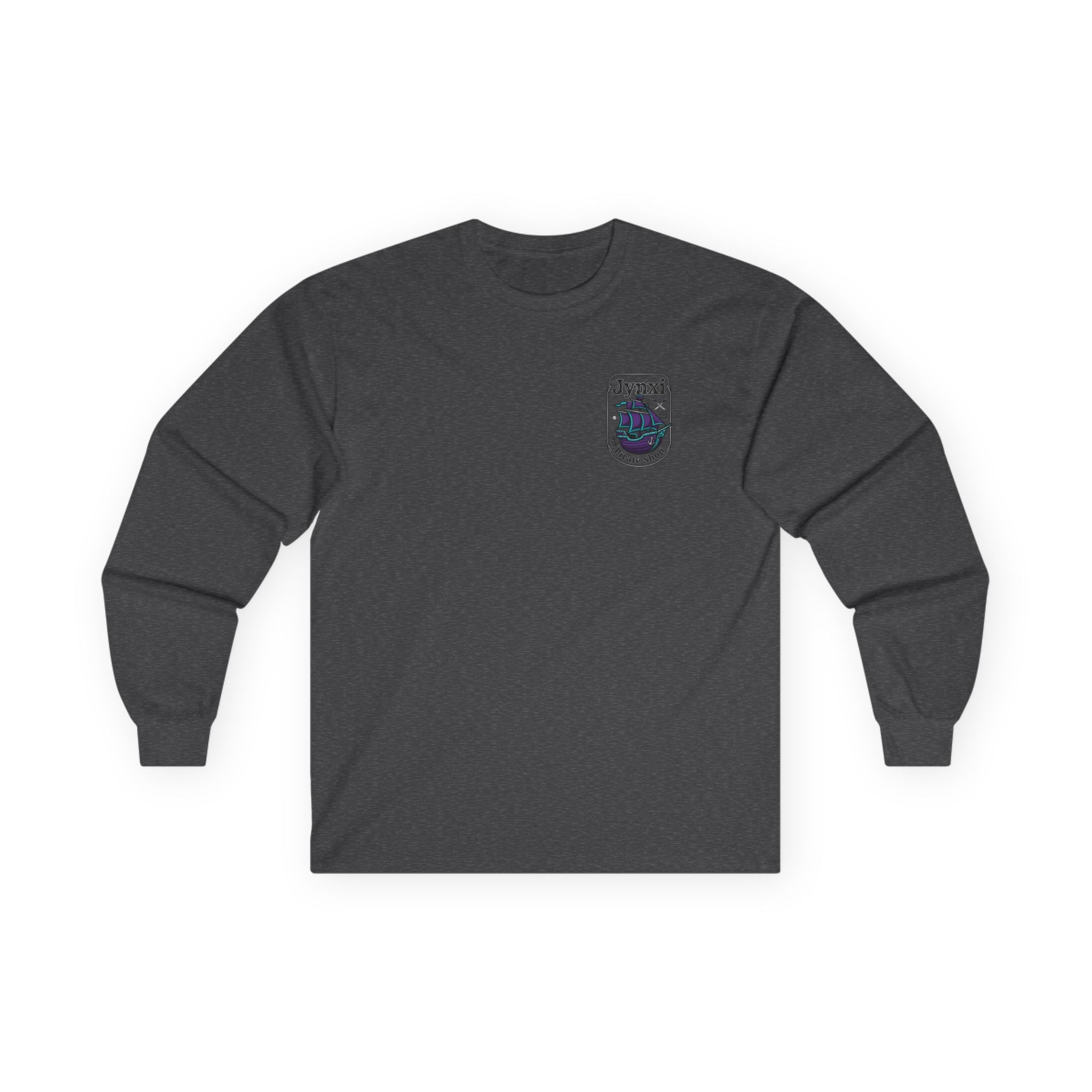 Pirate Ship Long Sleeve Tee — "Jynxi Pirate Shop" Graphic