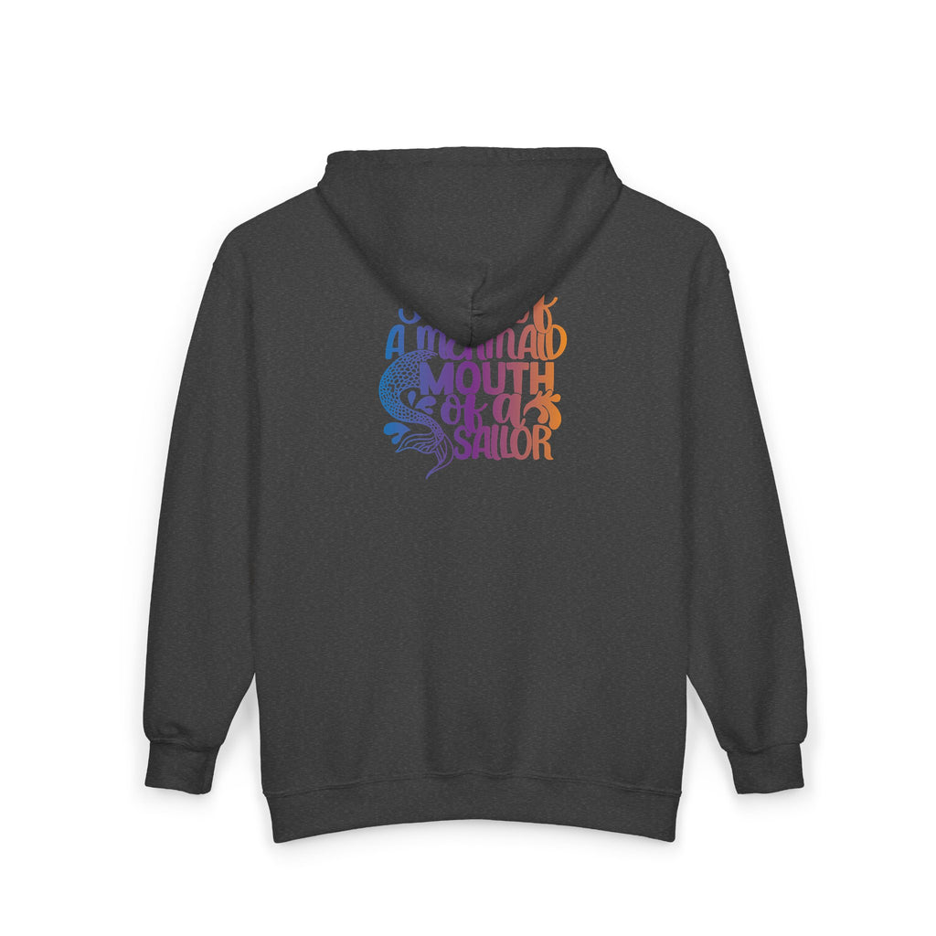 Full Zip Hoodie — 'Soul of a Mermaid' Gradient Script Zip-Up