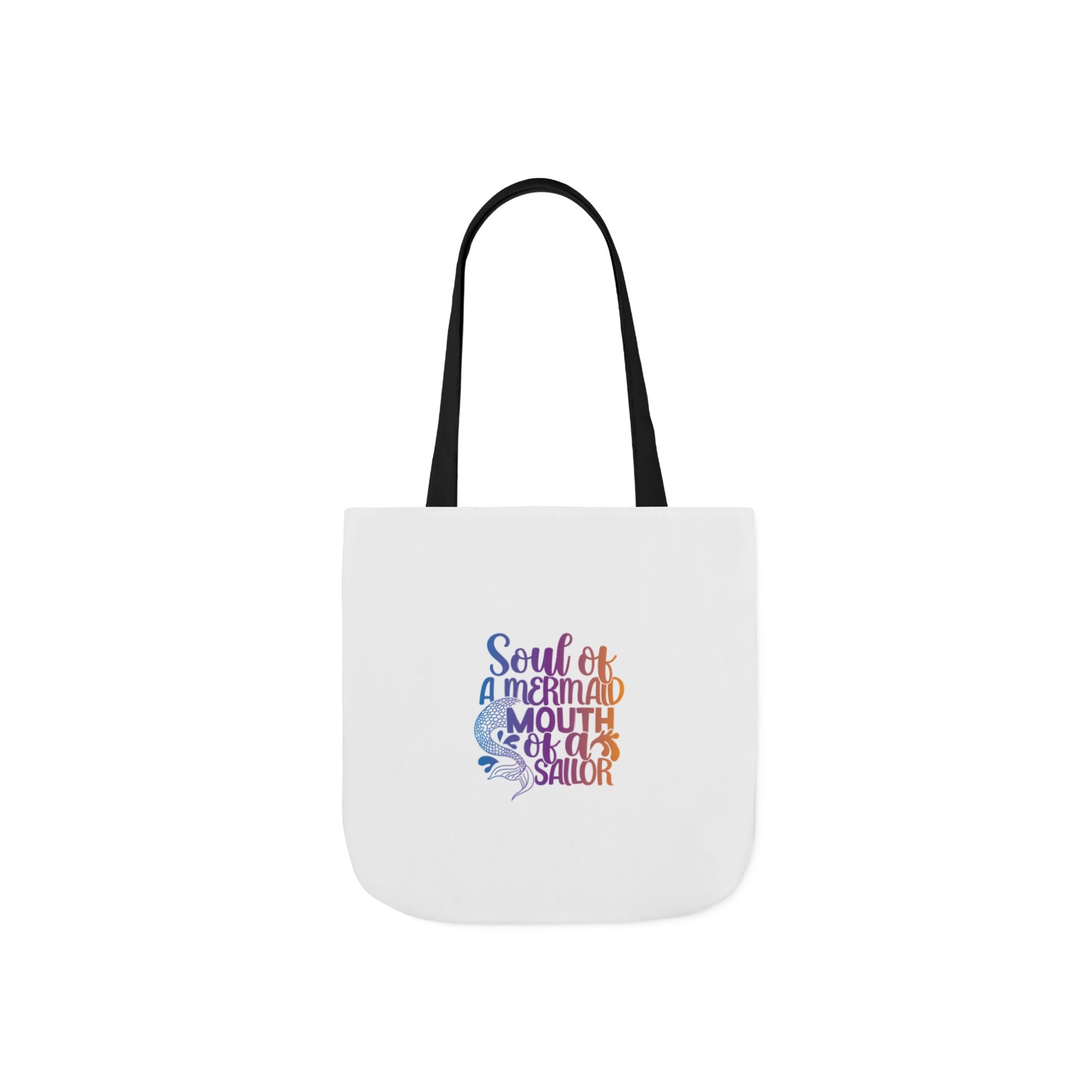 Soul of a Mermaid Colorful Script Canvas Tote Bag