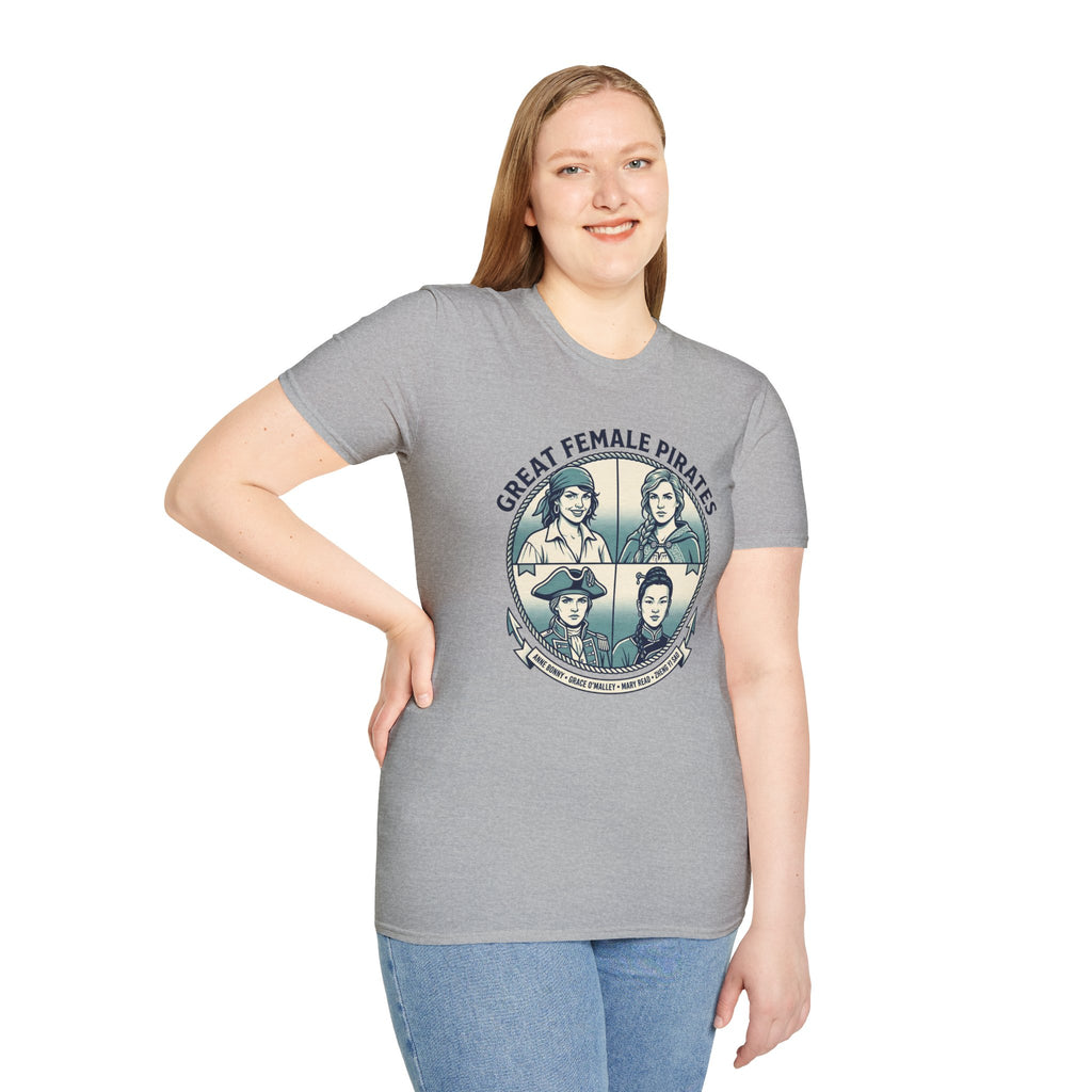 T-Shirt — Great Female Pirates Vintage Illustration Tee