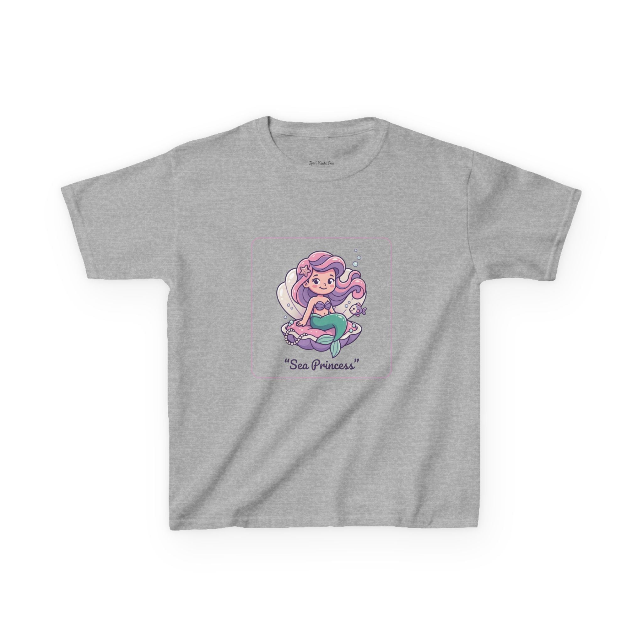 Kids "Sea Princess" Mermaid T‑Shirt — Cute Pastel Ocean Tee for Girls & Boys