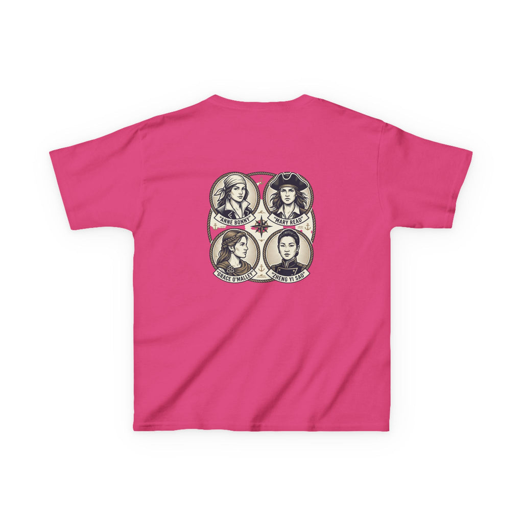 Kids Tee — 'Great Female Pirates' Illustration Back Print
